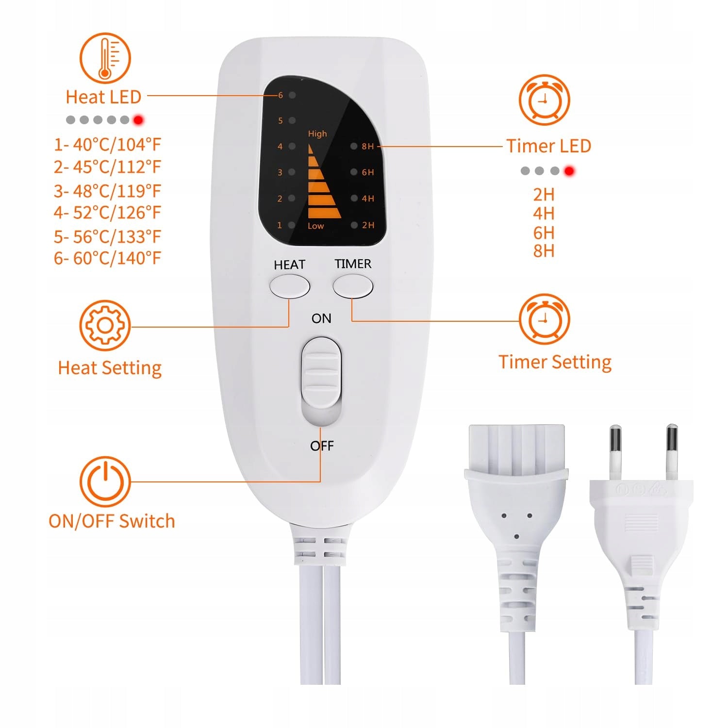 VOLENX Electric Foot Warmer 6 Temperature Levels Timer Protection EAN (GTIN) 5906521503134
