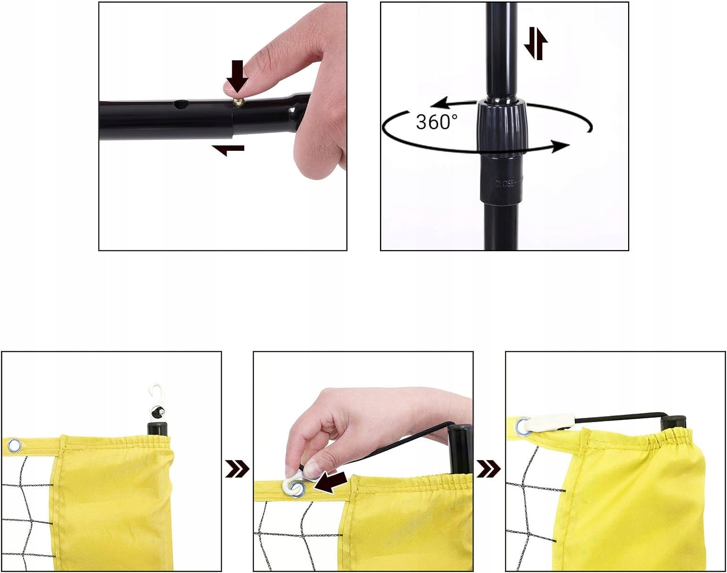 VOLLEYBALL BADMINTON NET ADJUSTABLE FOR GARDEN 3M SET Brand Songmics