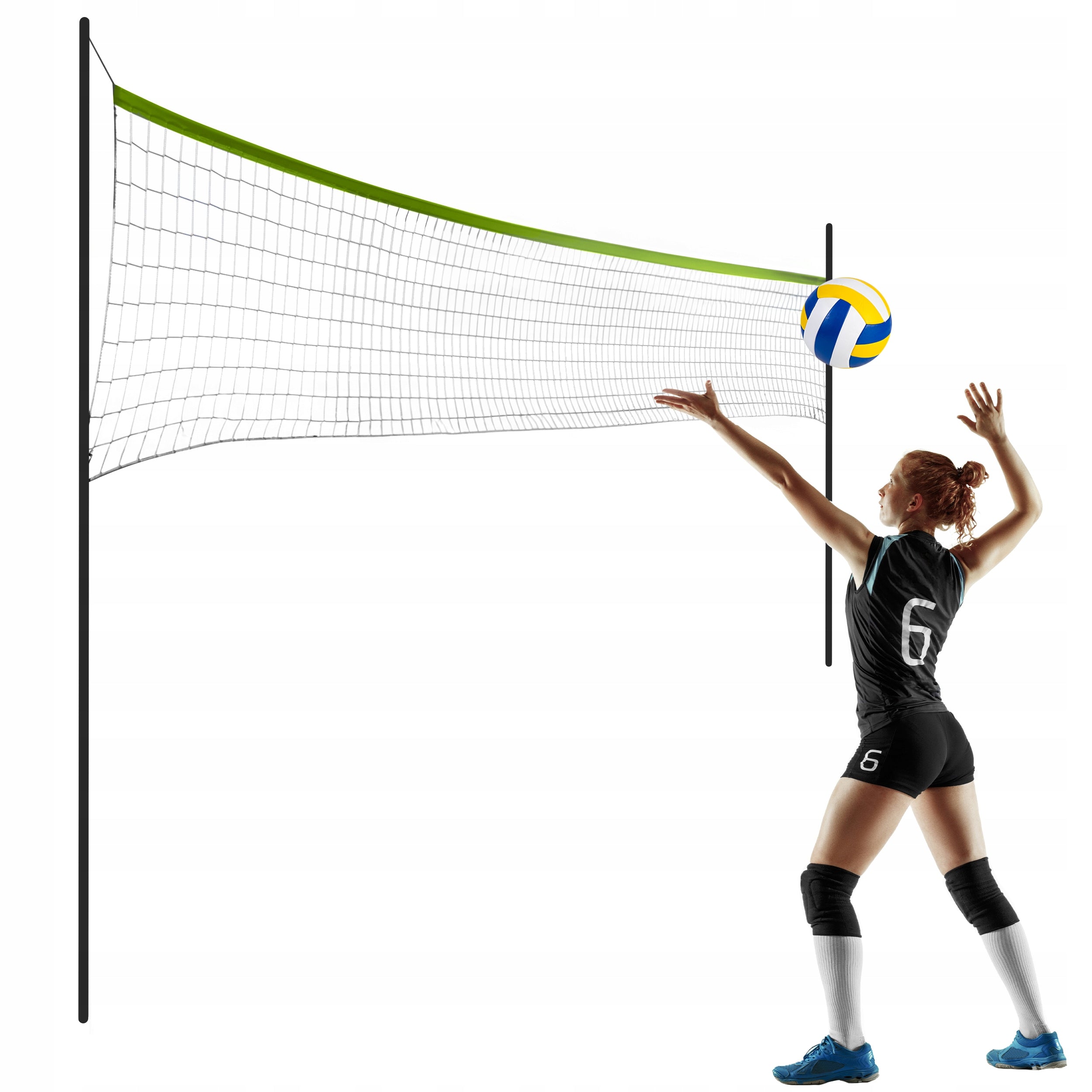 VOLLEYBALL SET POSTS FRAME MESH BALL BADMINTON 570 cm Brand Neo-sport