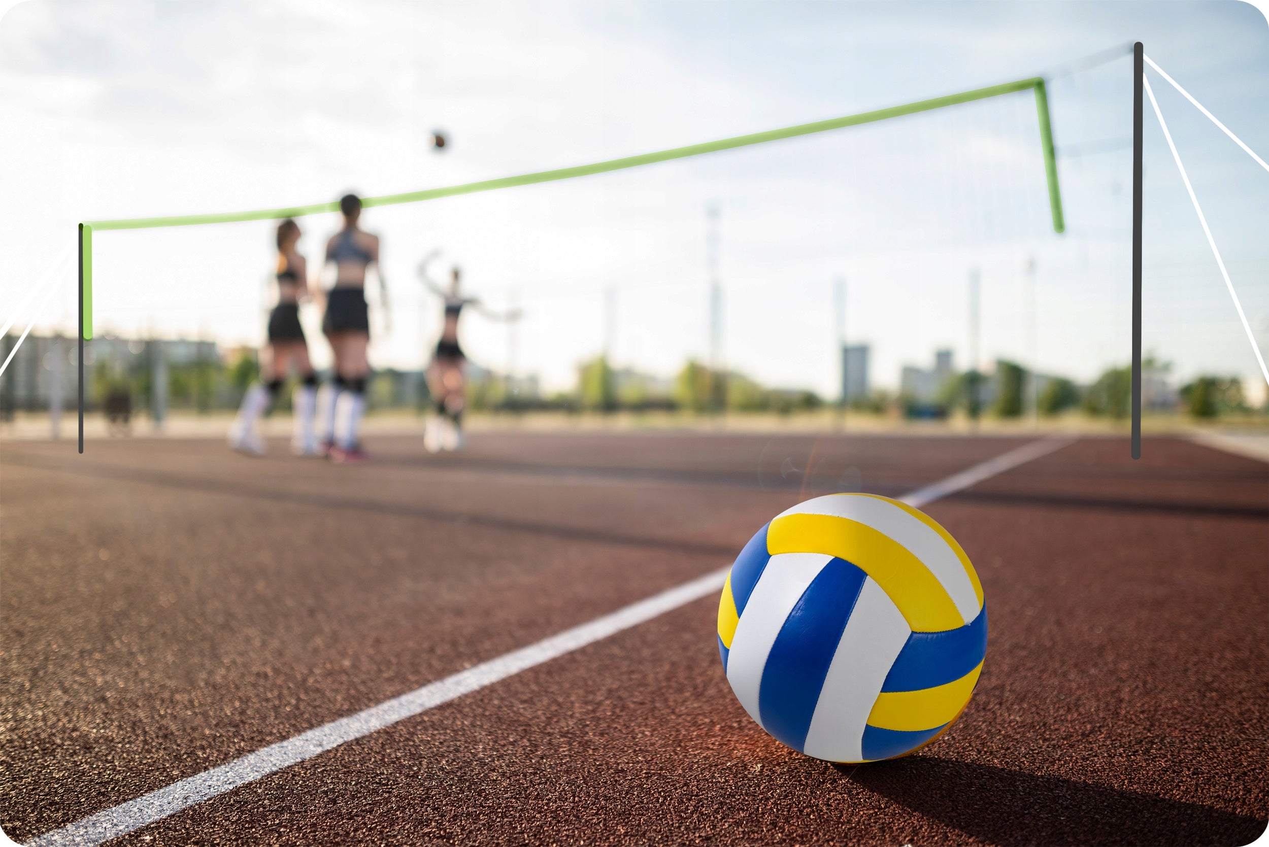 VOLLEYBALL SET POSTS FRAME MESH BALL BADMINTON 570 cm Kind mesh pole other strings