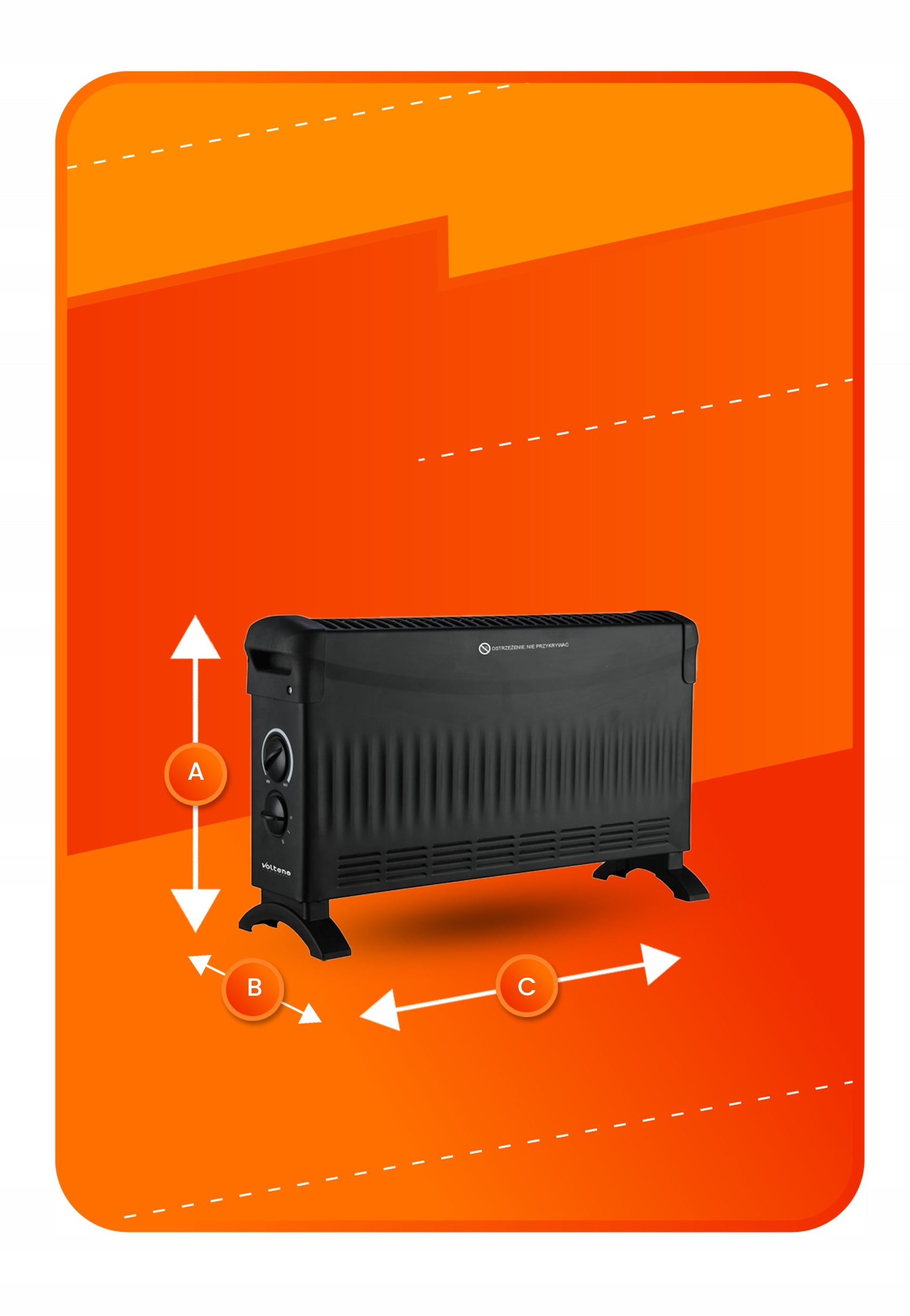 VOLTENO CONVECTOR 1500W BLACK Heating power 1500 W