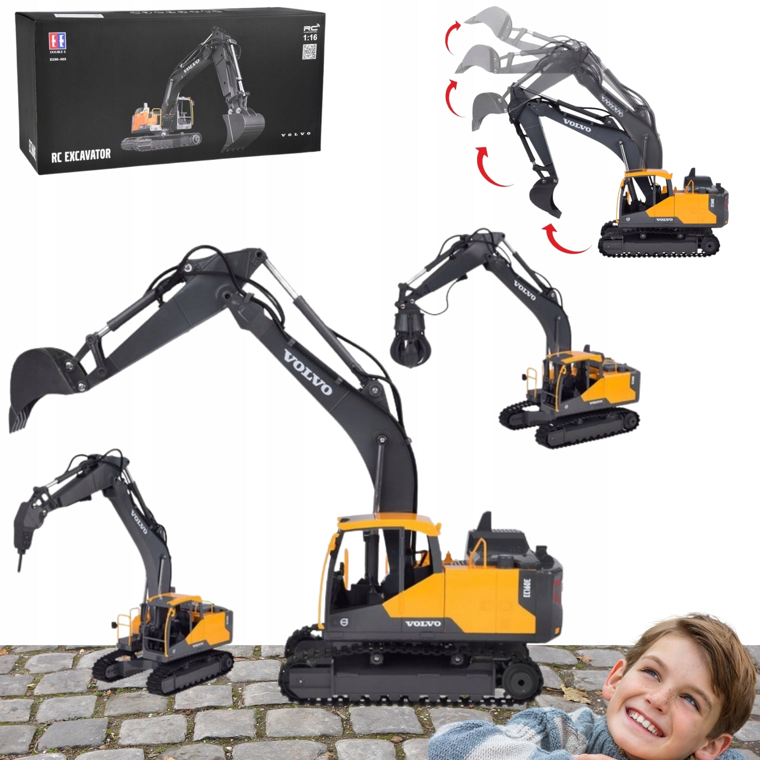 VOLVO 1:16 REMOTE CONTROLLED EXCAVATOR MANY FUNCTIONS
