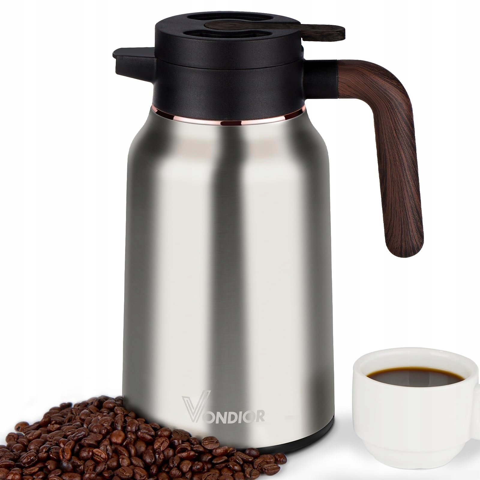 VONDIOR Thermos Steel 304 Insulated Coffee Jug Hot Cold Drinks