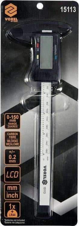 VOREL ELECTRONIC CALIPER 150MM CARBON