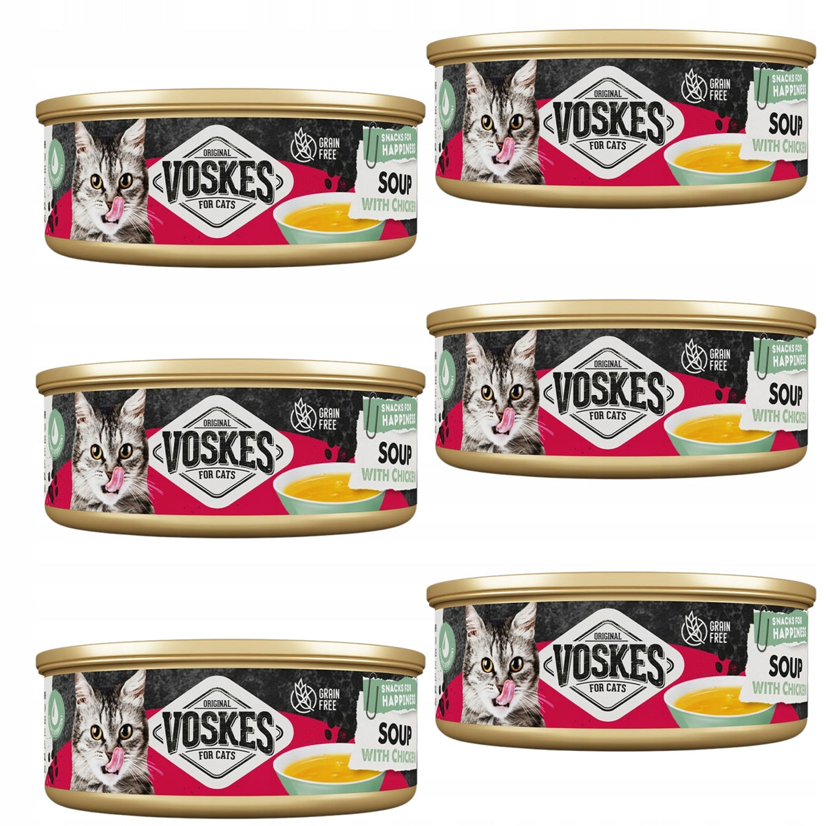 VOSKES 6x50G SOUP WITH CHICKEN FOR CAT