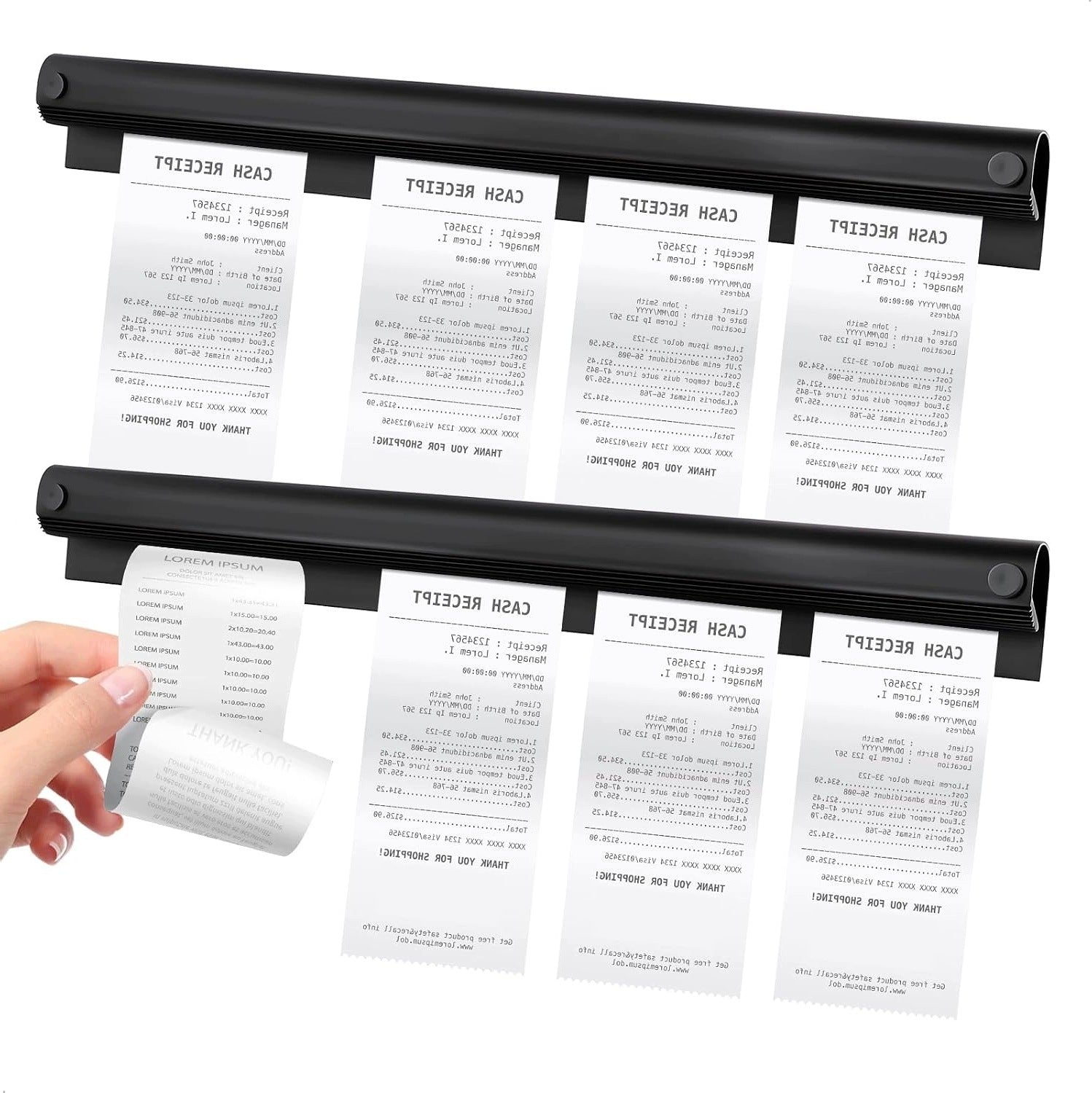 VOUCHER HOLDER VOUCHER STRIP 2PCS 30CM ALUMINUM WITHOUT DRILLING BLACK