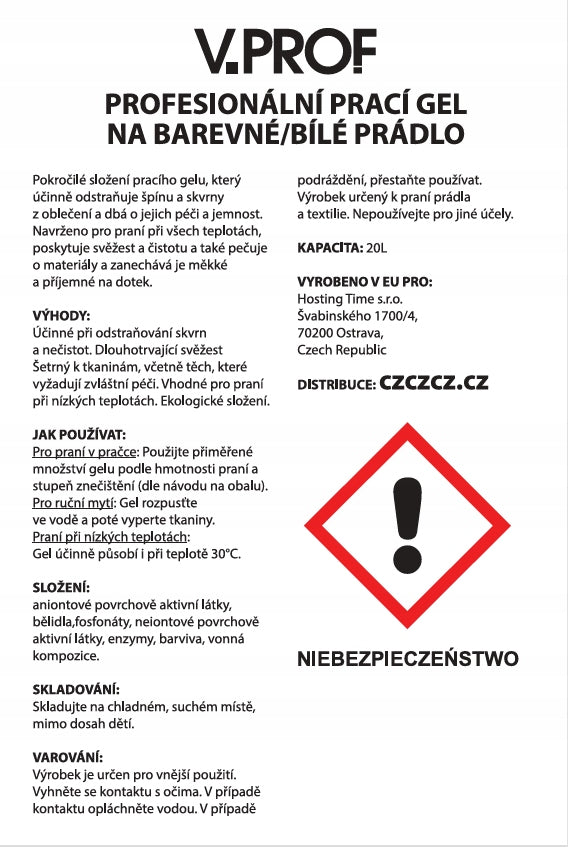 VPROF PROFESIONÁLNÍ PRACÍ GEL NA BAREVNE BÍLÉ PRÁDLO Brand no brand