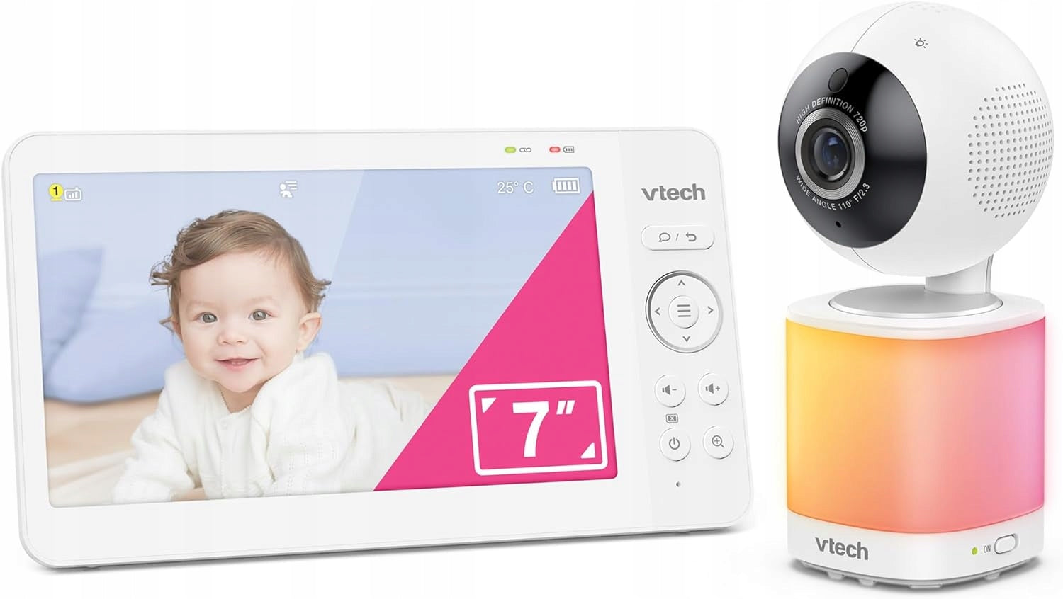 VTech VM7468 Infant Video Monitor LCD 7 inch 360° Camera