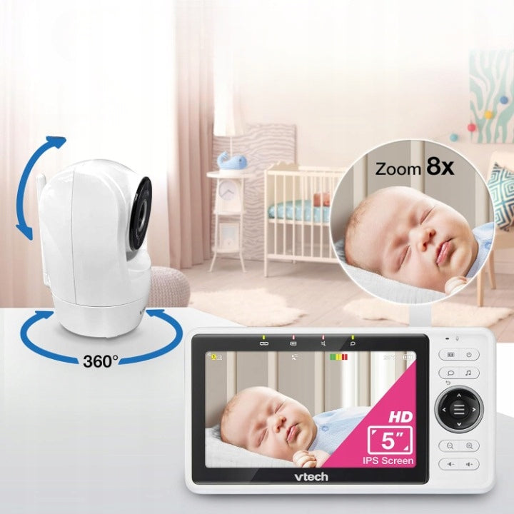 VTech VM901-2W Baby Monitor WiFi 2 Cameras FHD 1080p Screen 5 inches Manufacturer code VM901-2W