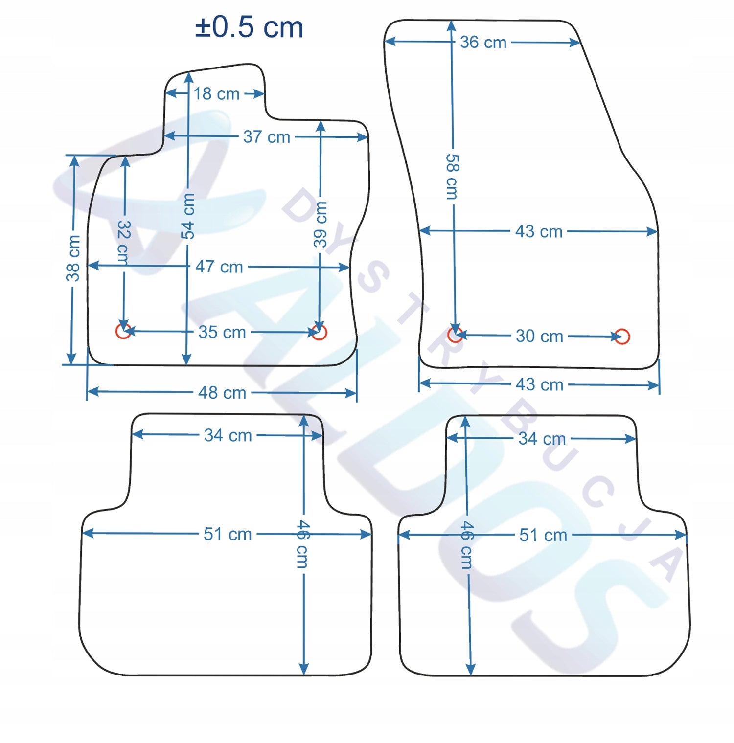 VW Tiguan II since 2016 Rubber Rugs - Petex Manufacturer's catalog number 63810