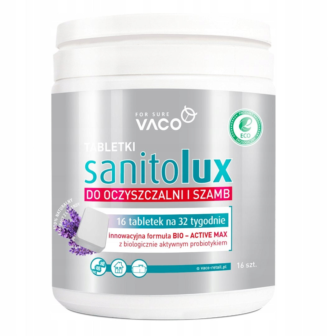 Vaco Sanitolux Tablets for treatment plants and septic tanks 320 g (16 pieces)