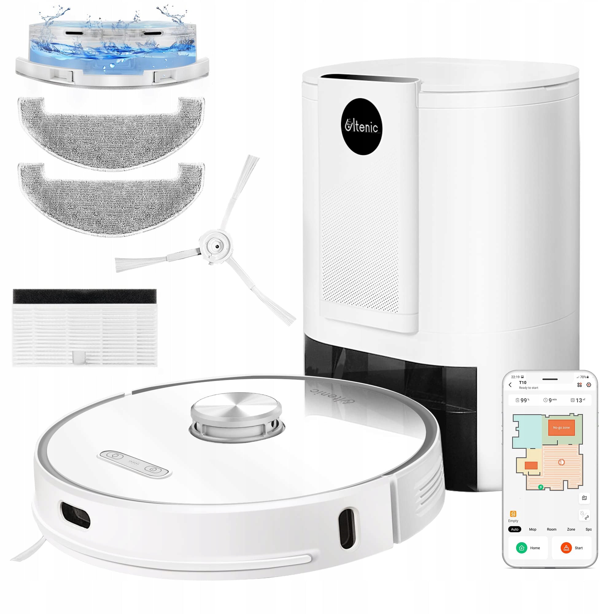Vacuum Cleaner Robot Cleaning with Premium Self-Emptying Station