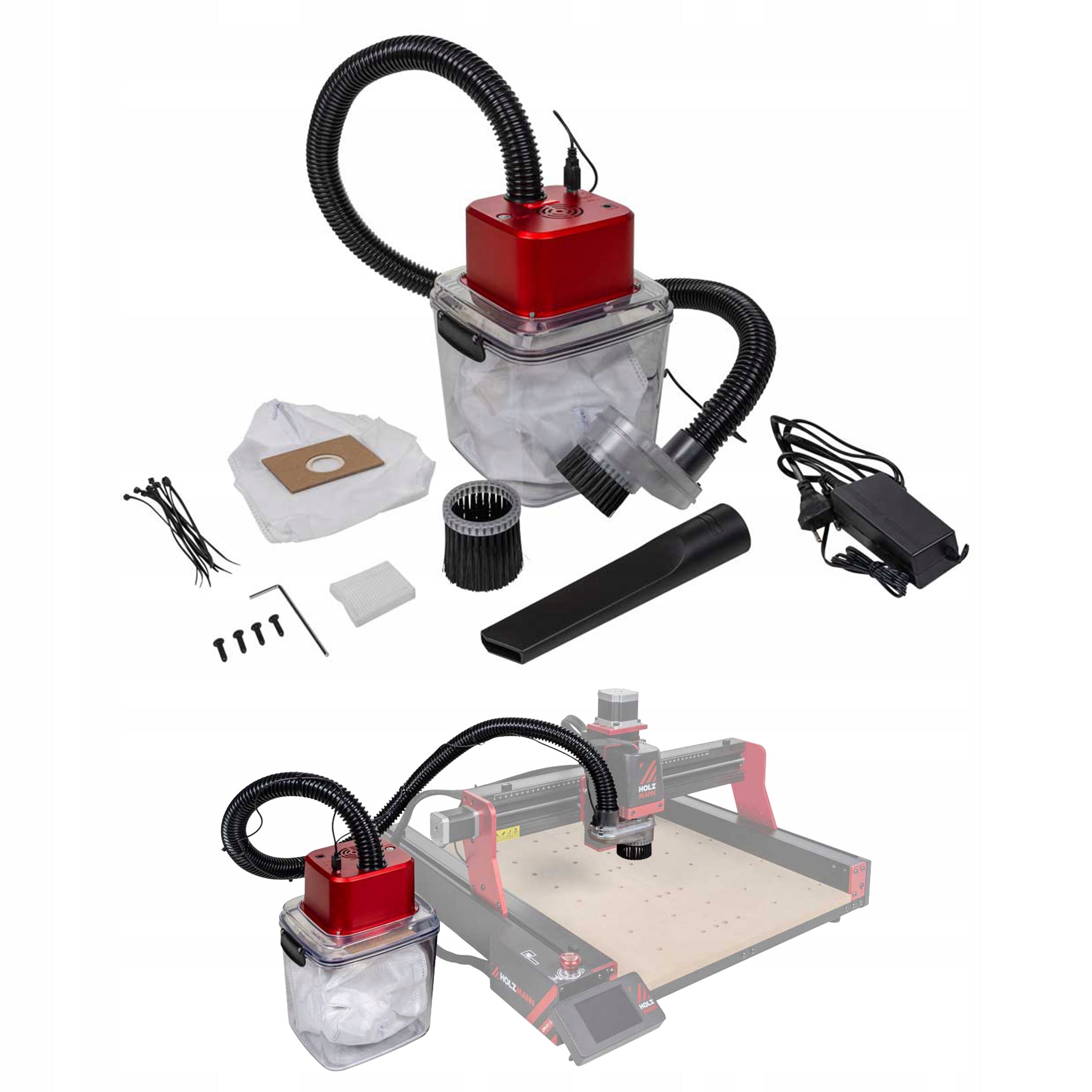 Vacuum Cleaner Sawdust Extraction Chip for Mini CNC Milling Machine CTF45P 6000Pa 72W LED