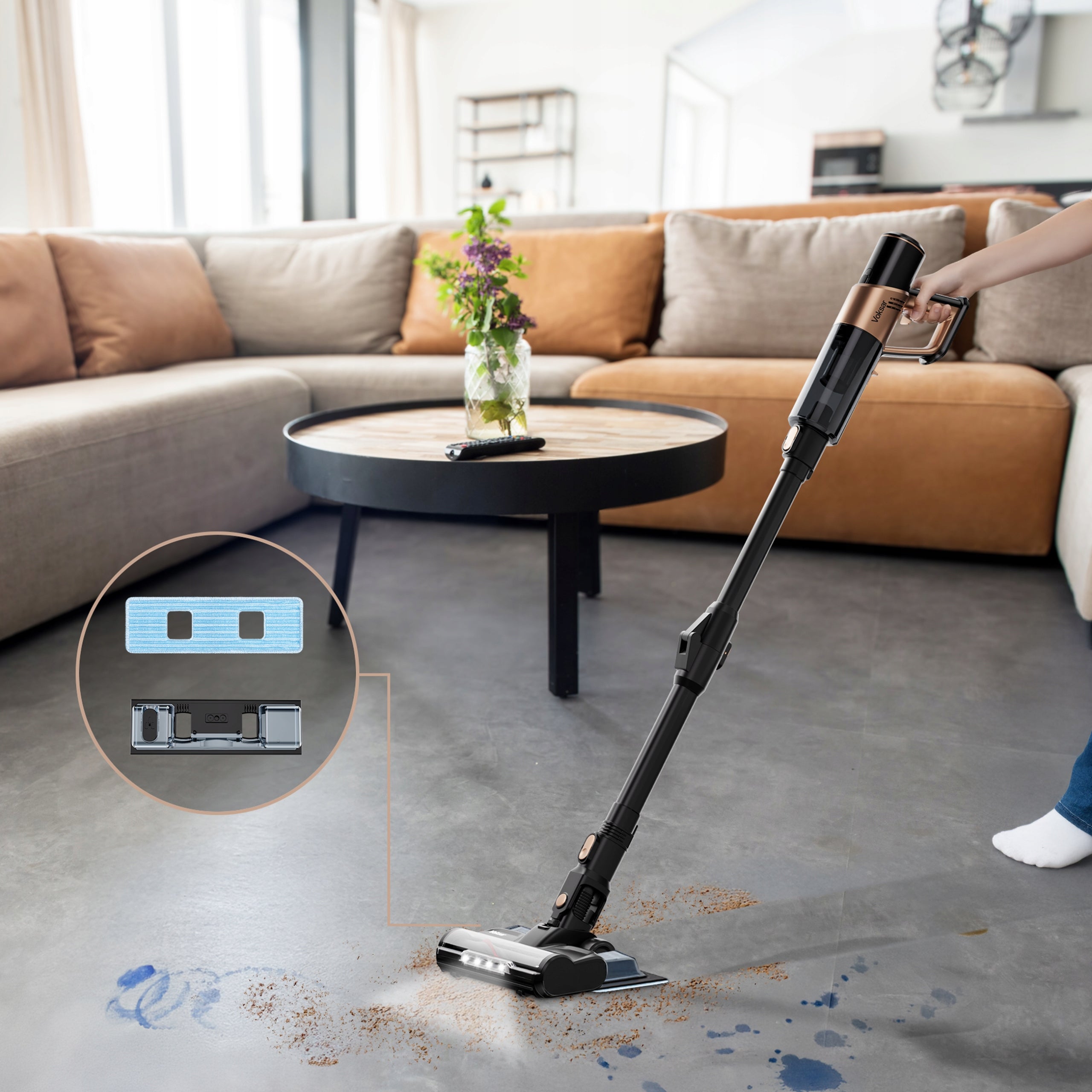 Vacuum Cleaner Wireless Vertical Mopping Washing VOKSAR S11 PRO MOP 5in1 LED Brand VOKSAR
