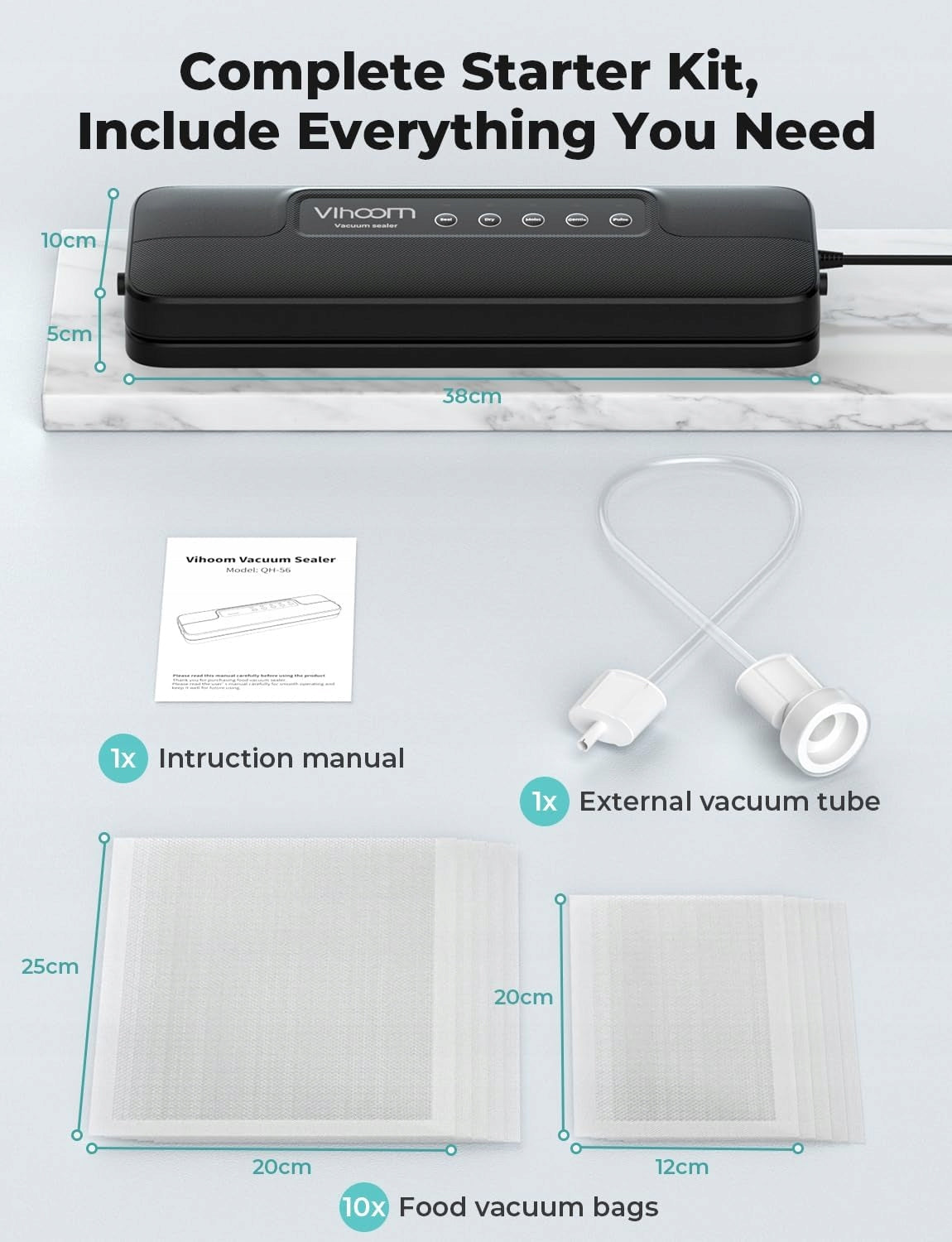 Vacuum Welding Machine 4in1 Packing Machine Foils Hose For Container Vihoom QH-56 Brand no brand
