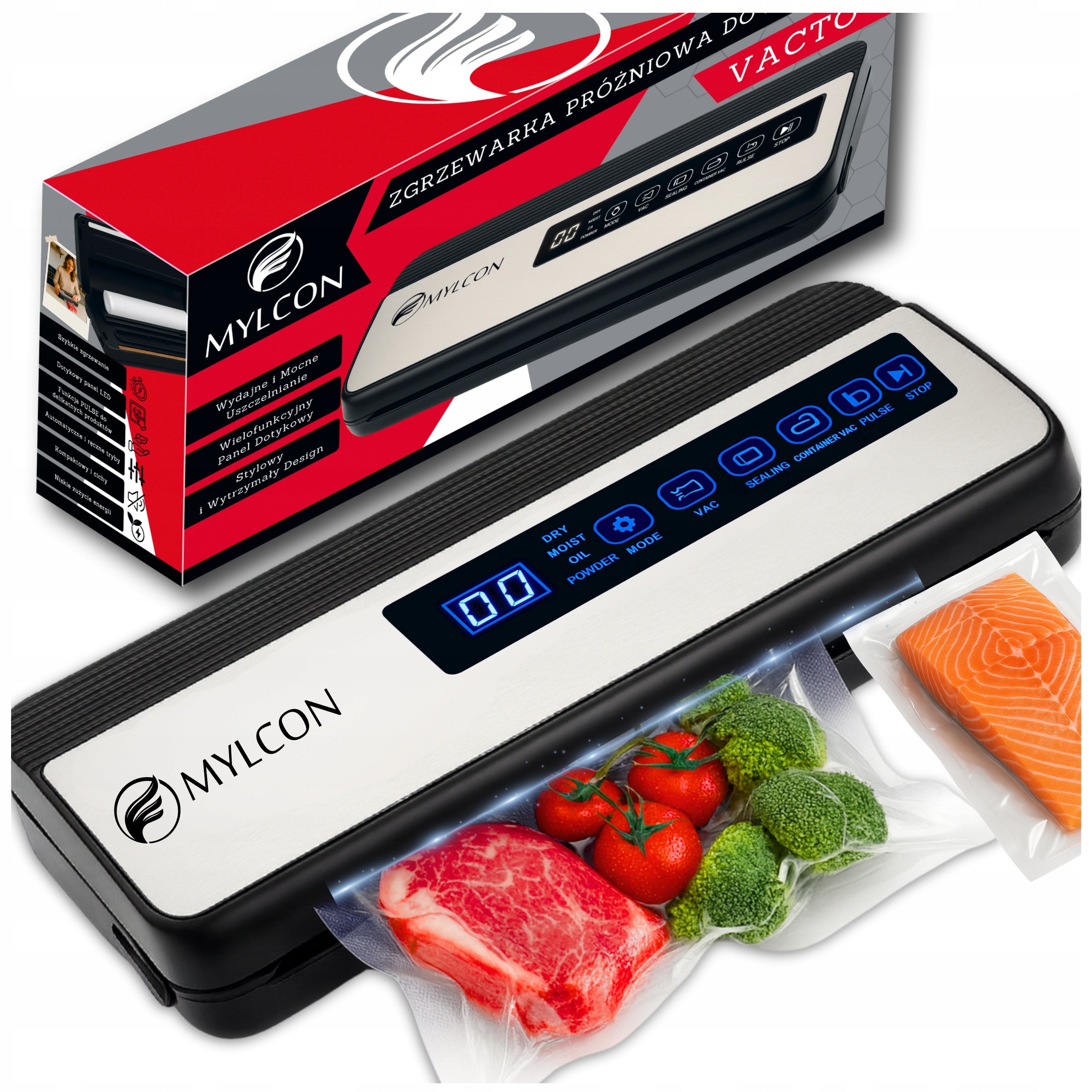 Vacuum Welding Machine Food Packing Machine 130W 80 kPa + 10 Bags