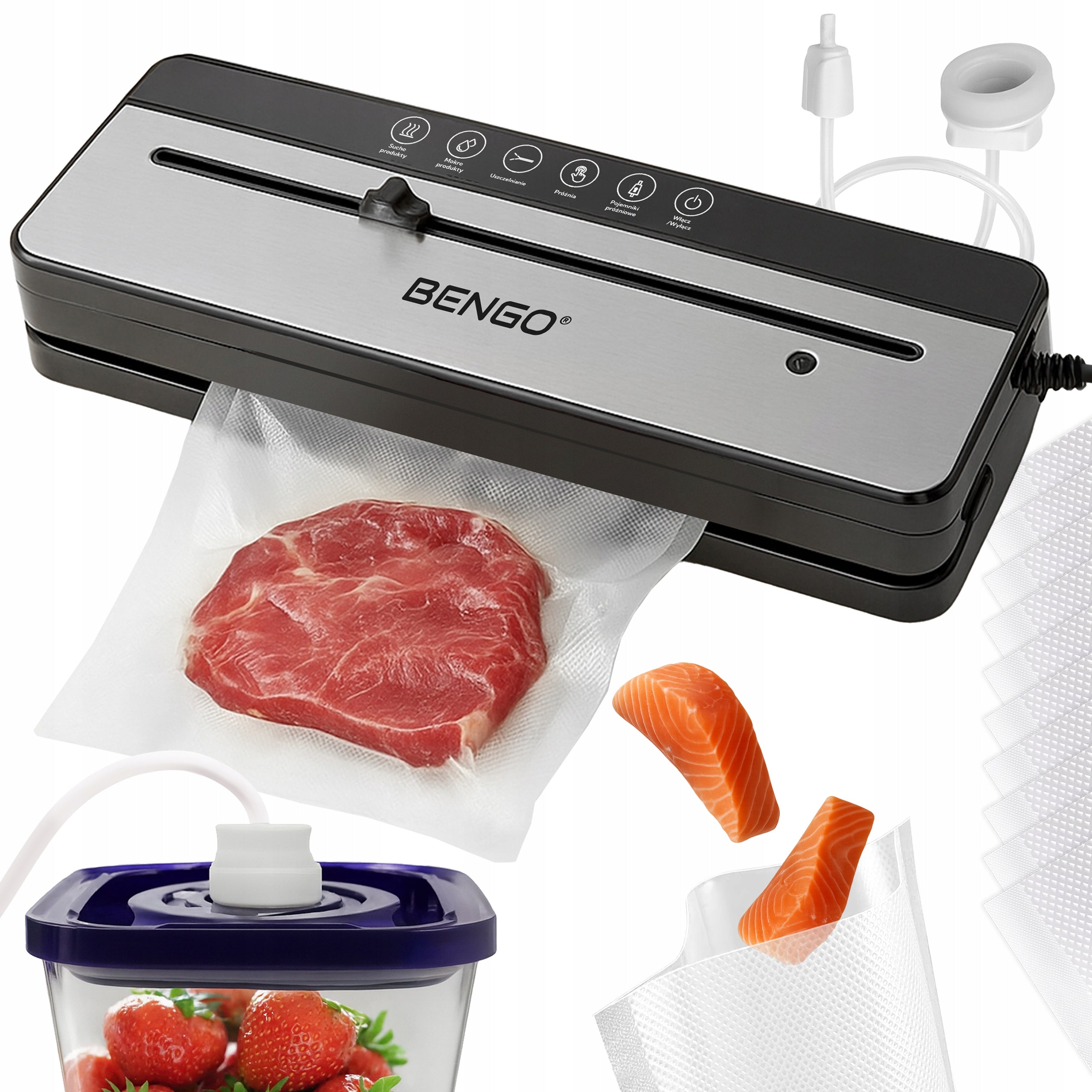 Vacuum Welding Machine Food Packing Machine Automatic Guillotine + Pouches