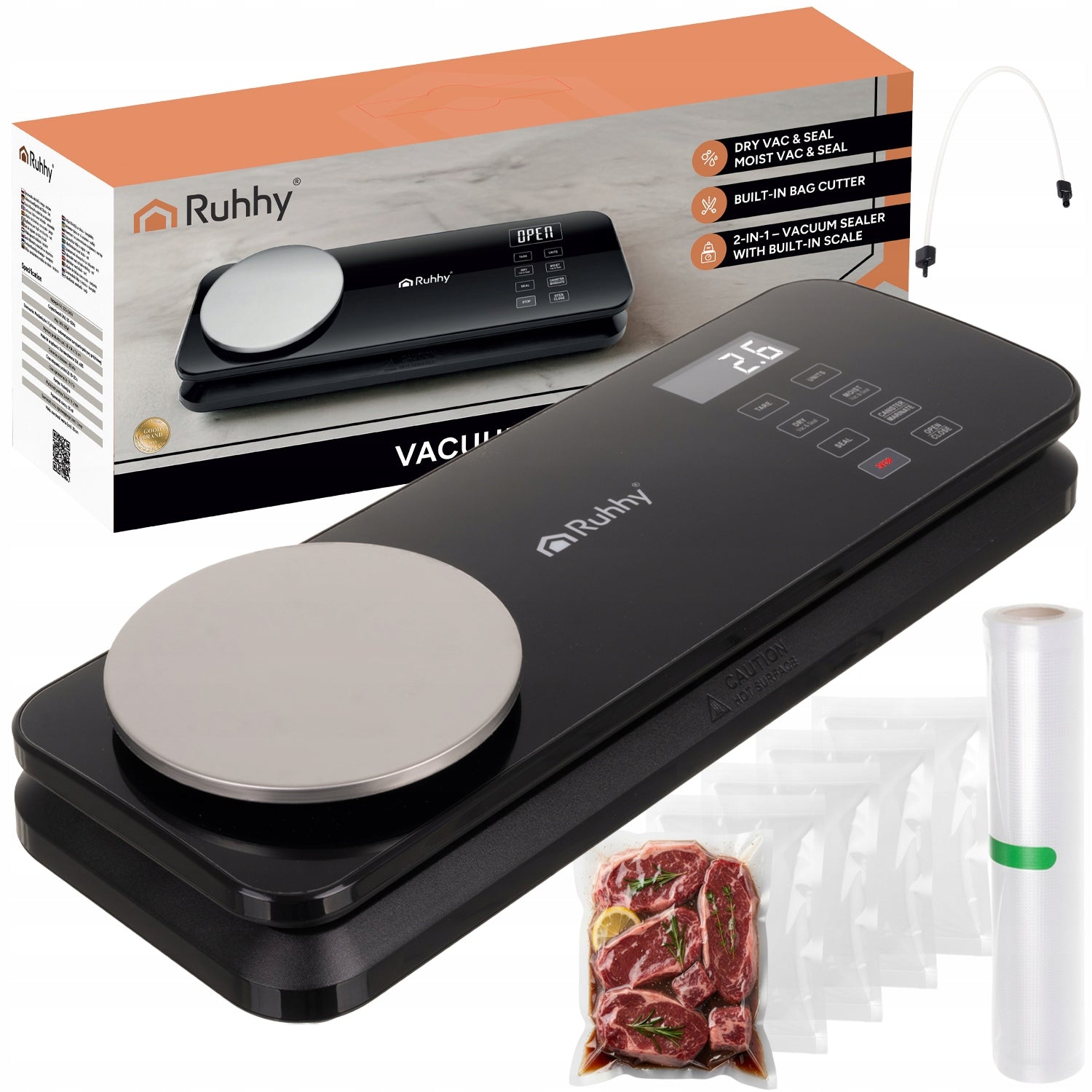 Vacuum Welding Machine Food Packing Machine +Foil Automatic Food Weight Manufacturer code Zgrzewarka do folii z wagą- zestaw Ruhhy