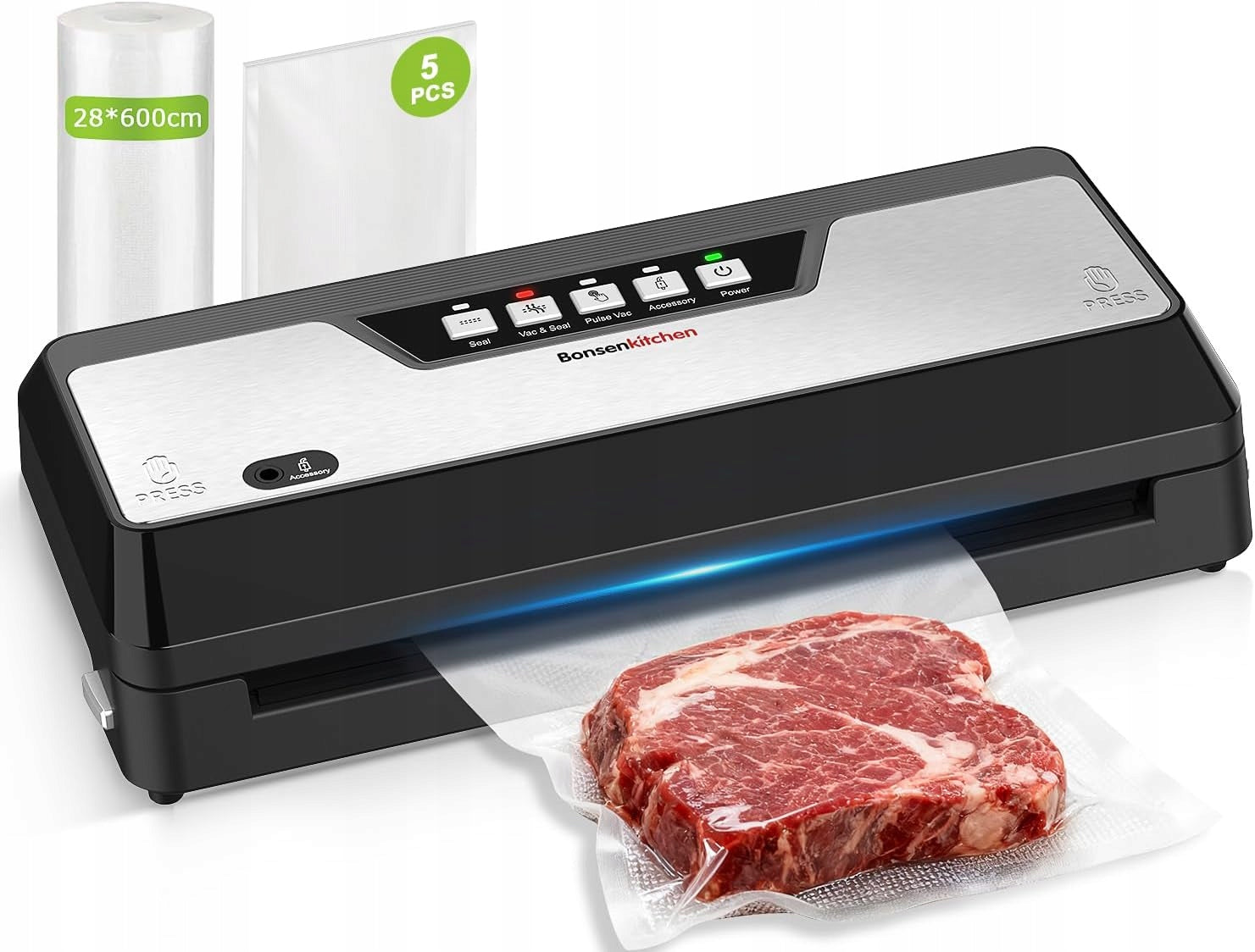 Vacuum Welding Machine For Food With Scissor And Foil Set