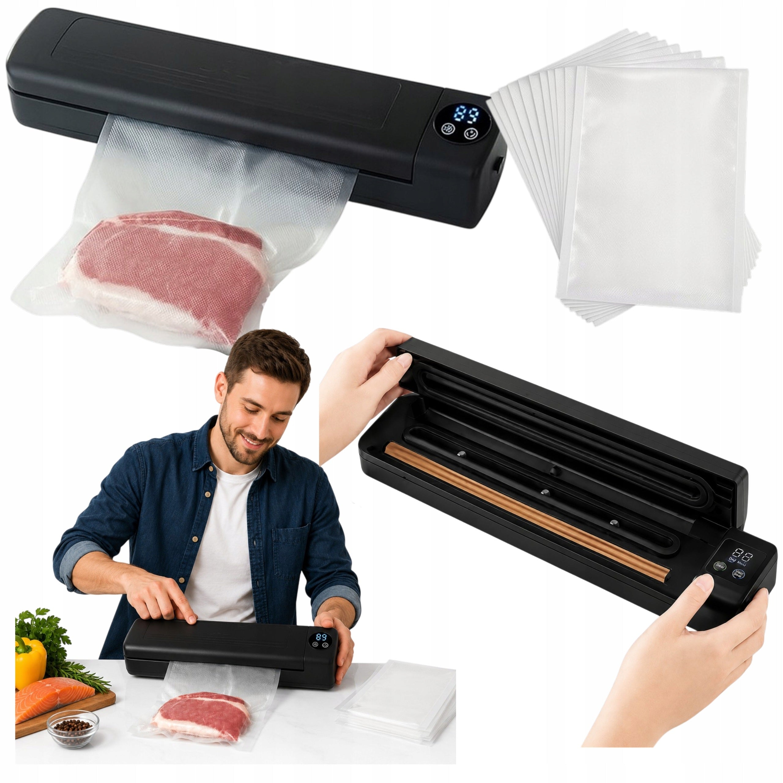 Vacuum Welding Machine for Food Automatic Packing Machine + 10 Bags