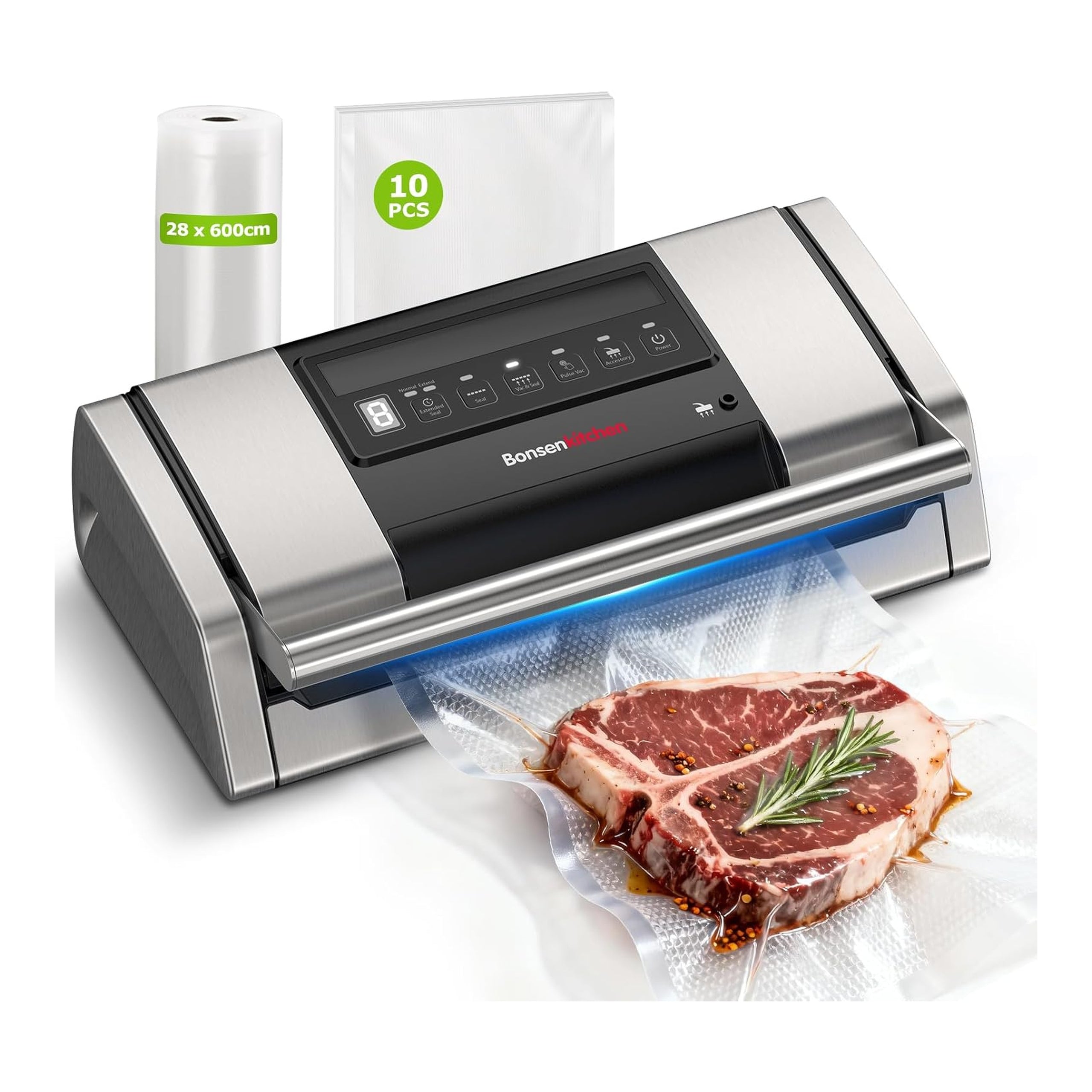 Vacuum packaging machine food sealer sous vide semi-automatic 125W