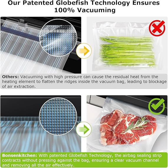 Vacuum packaging machine, vacuum sealer, Bonsenkitchen Manufacturer code B0CHYNM4XZ