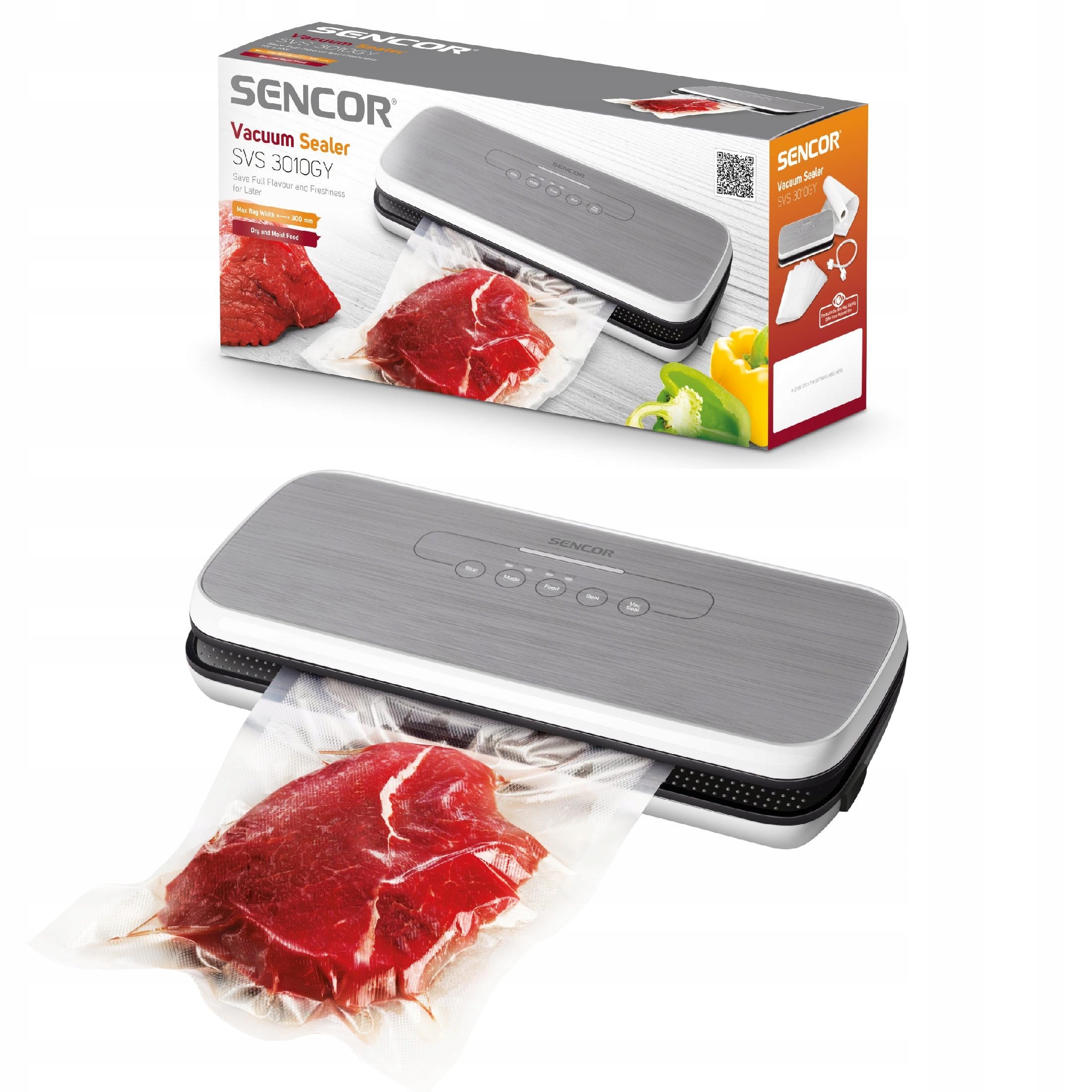 Vacuum welding machine 110W 2 speeds FOIL 30CM silver Sencor 3010GY Packaging status original