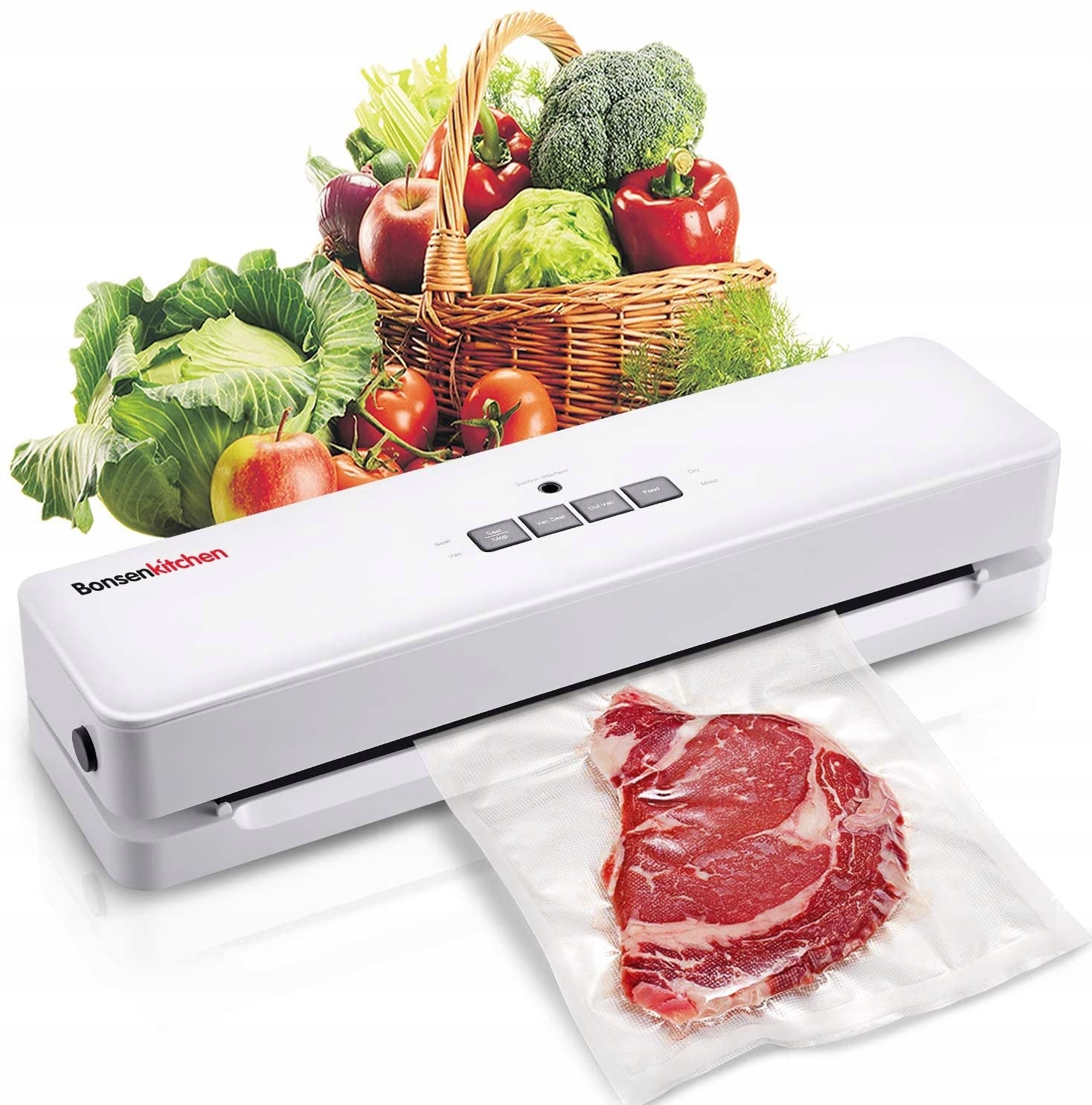 Vacuum welding machine Bonsenkitchen VS3803 white 125 W 2129P