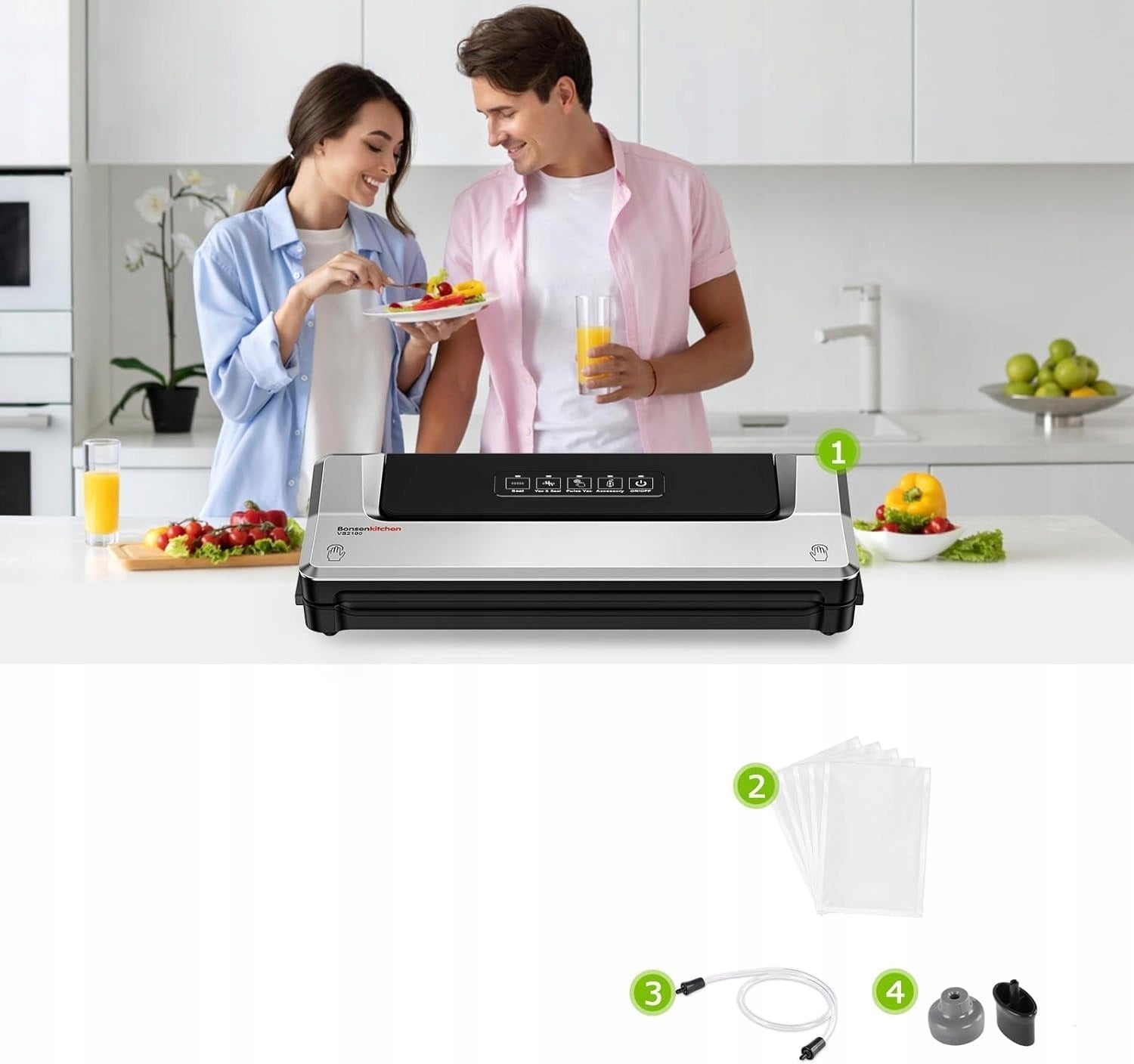 Vacuum welding machine VS2100 Sous Vide Bonsenkitchen Manufacturer code VS 2100