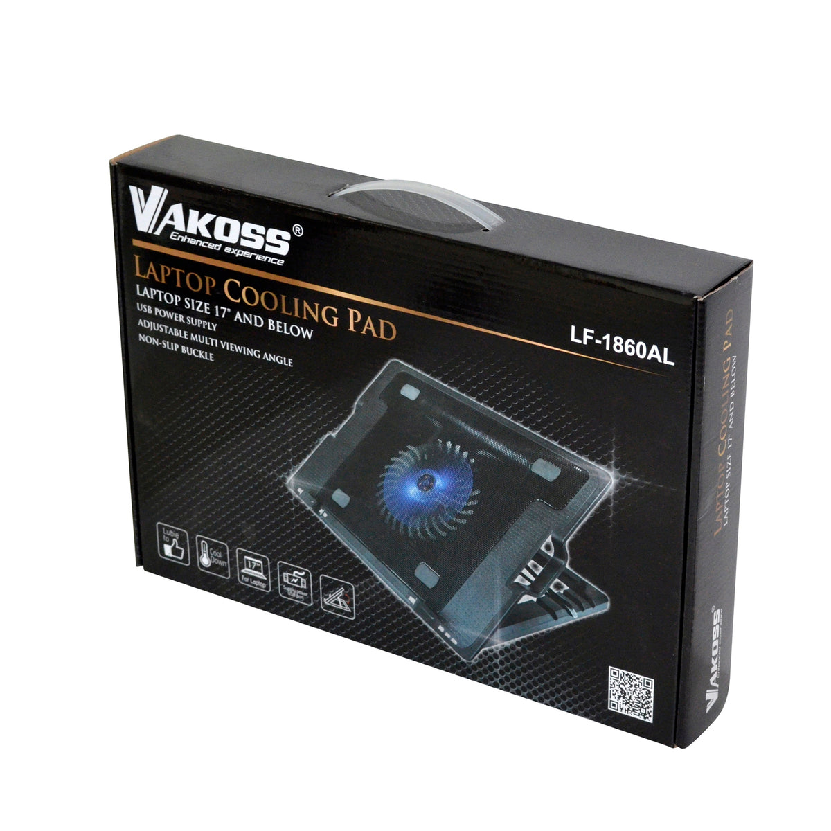 Vakoss 17" Black cooling pad for notebooks Packaging status original