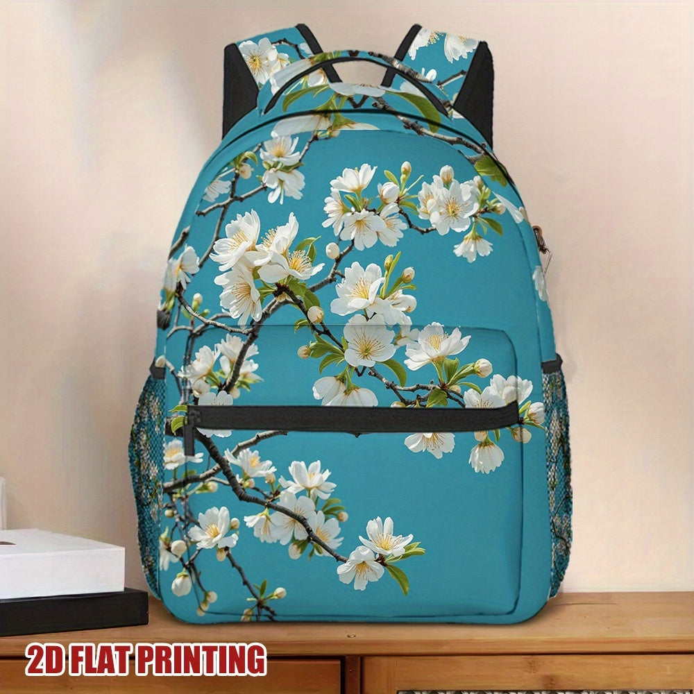 Van Gogh Blossoms Backpack - Turquoise Floral Print