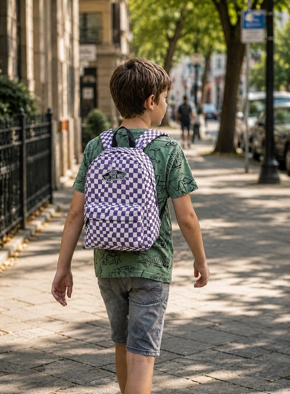 Vans Old Skool Grom Check Backpack - prism purple Manufacturer code VN000J3KFRT1