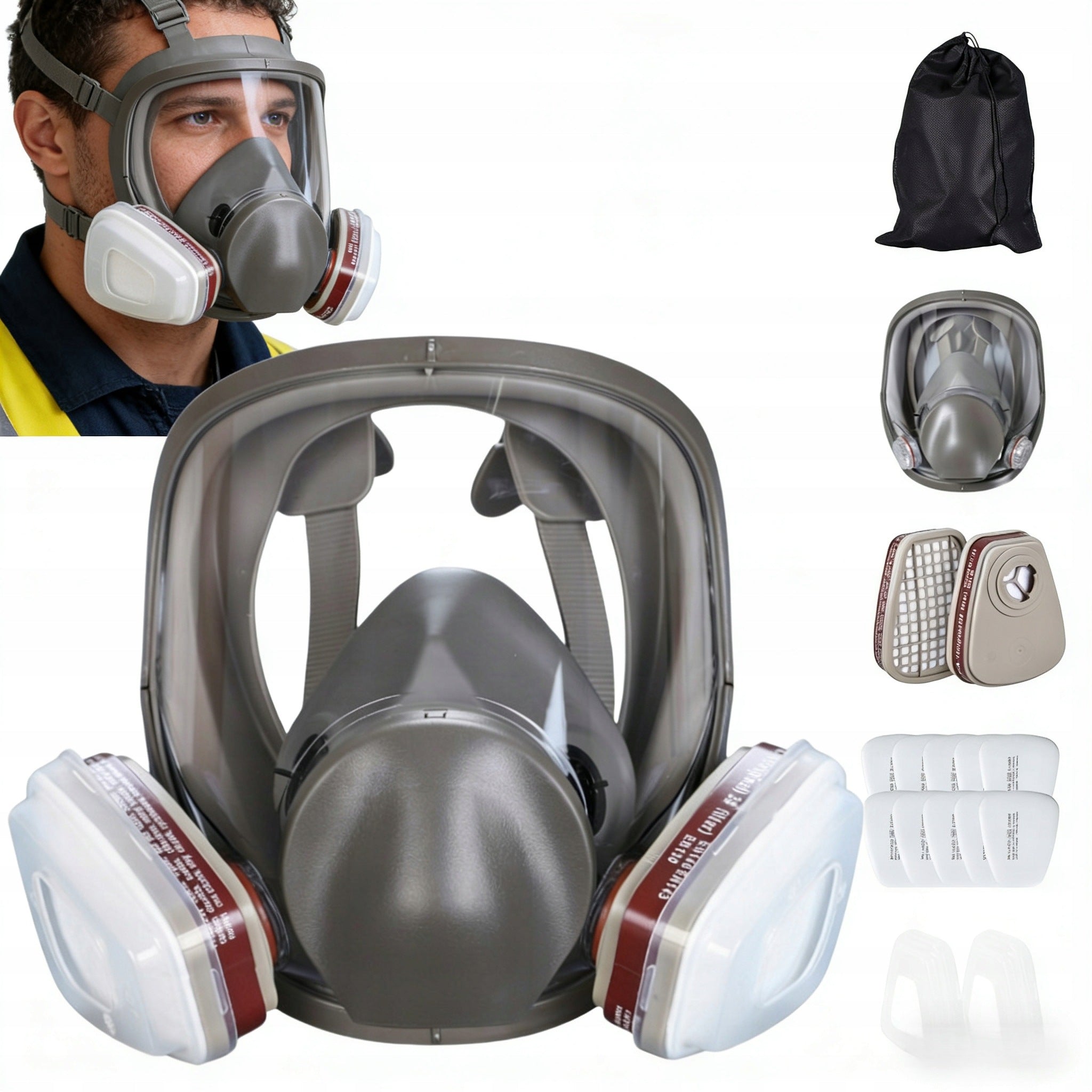 Varnish Mask Full Protective Dust Gas Set Filters Cartridges