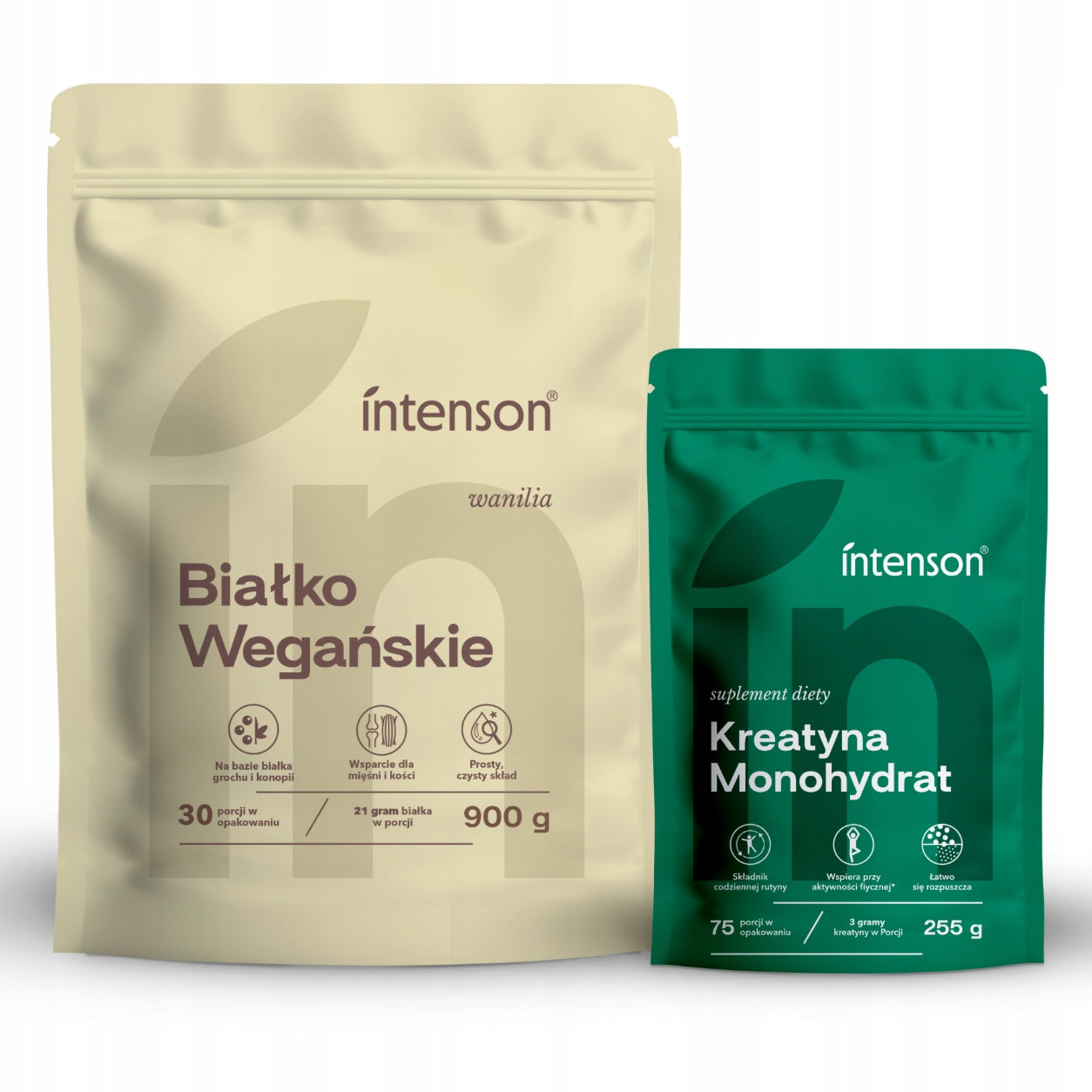 Vegan Protein Intenson VEGETABLE PROTEIN 900 g + Creatine DOSE 6000mg 255g