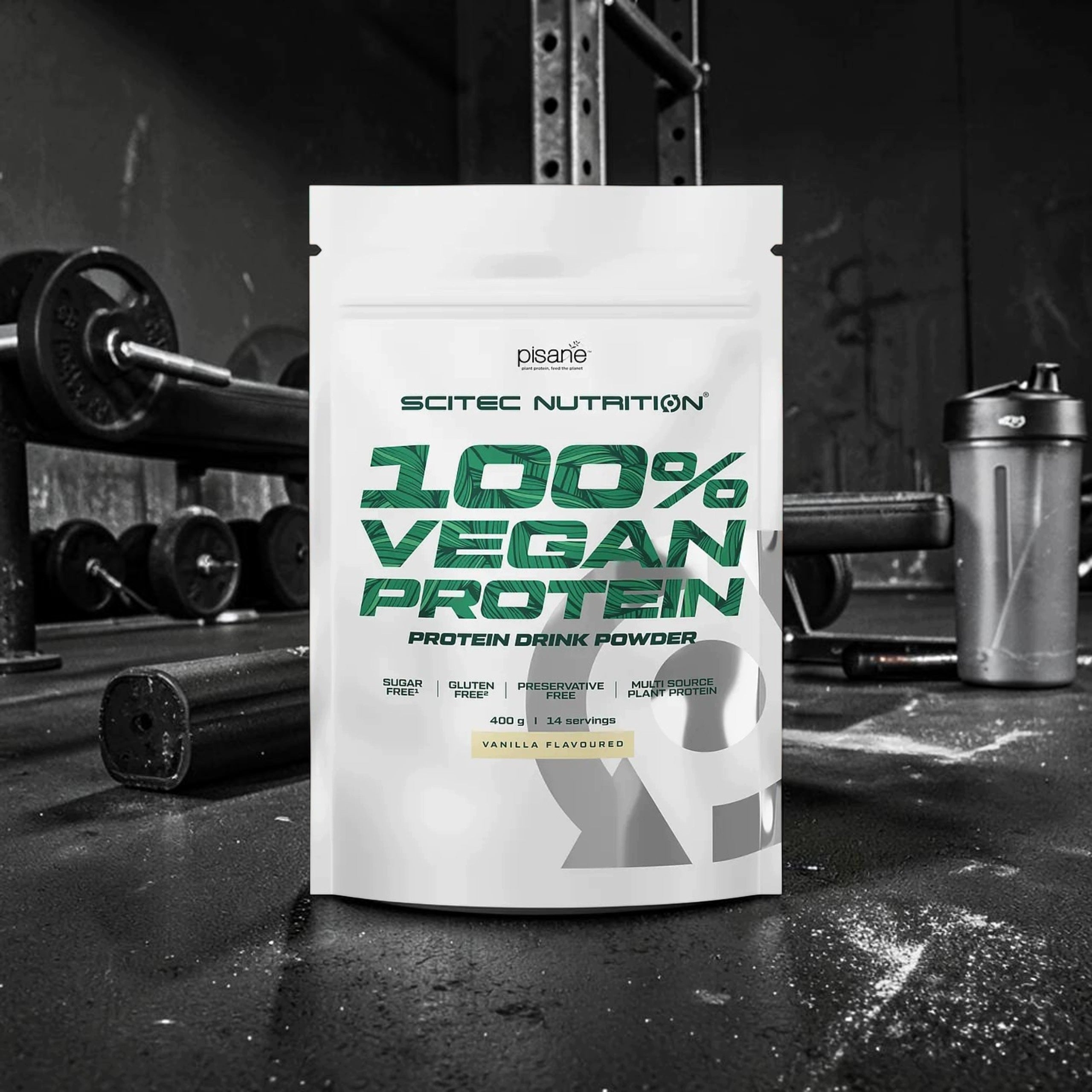 Vegan Protein SCITEC 100% Vegan Protein 400g Vanilla Mass Conditioner Packaging status original