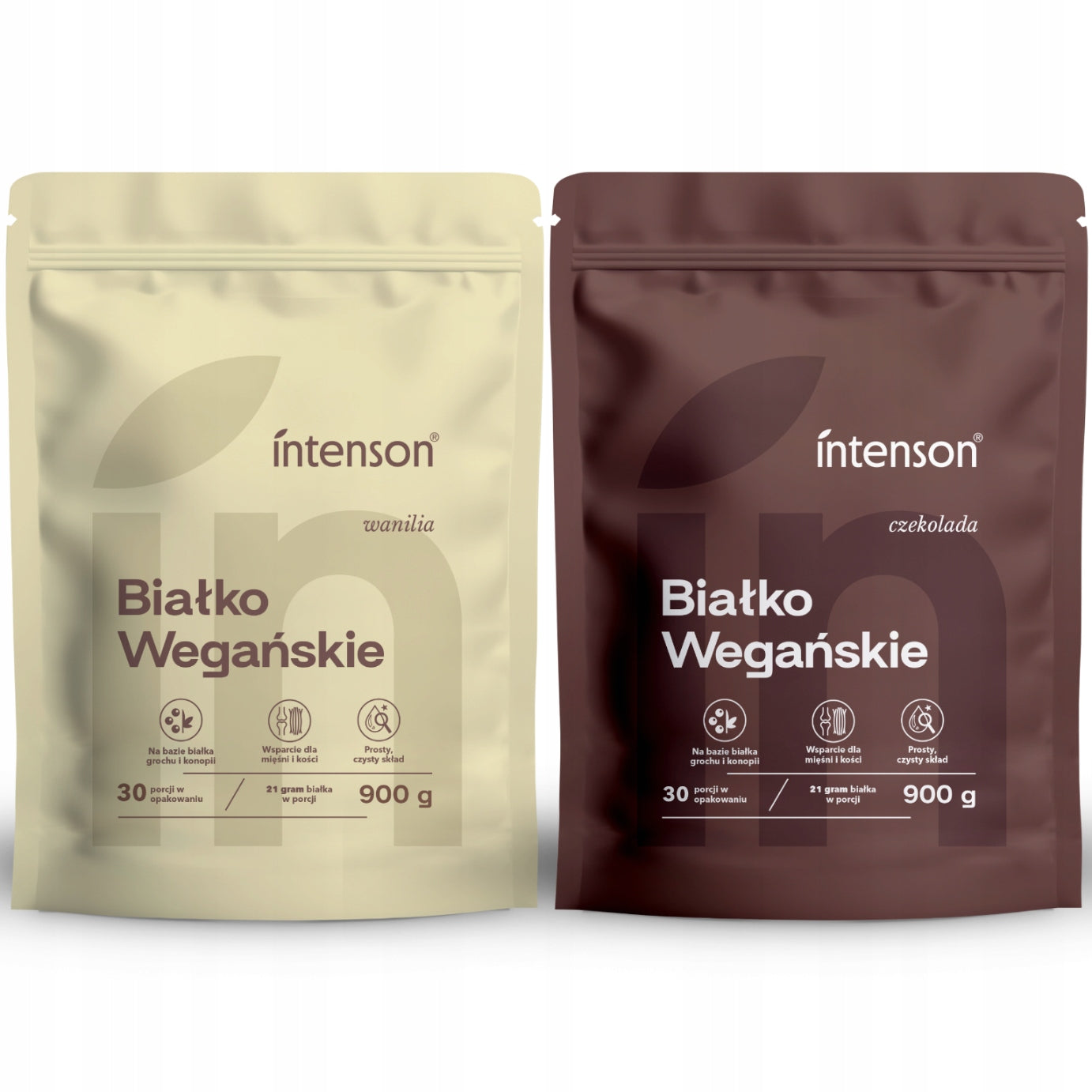 Vegan Protein VEGETABLE PROTEIN 1,8KG Intenson Chocolate+Vanilla (2X900G)