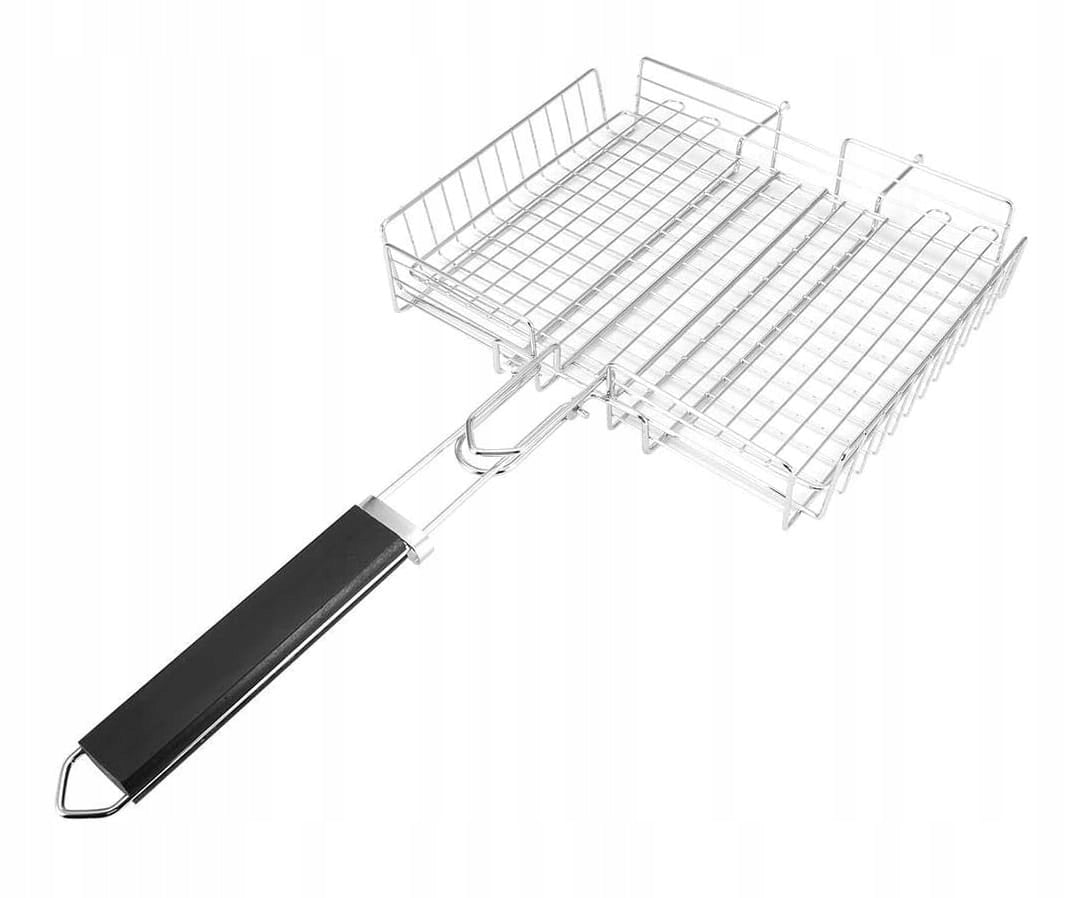 Vegetable Basket Meat Fish Dish Grate For Grill Oven Ineox MT-06 Product width 32 cm