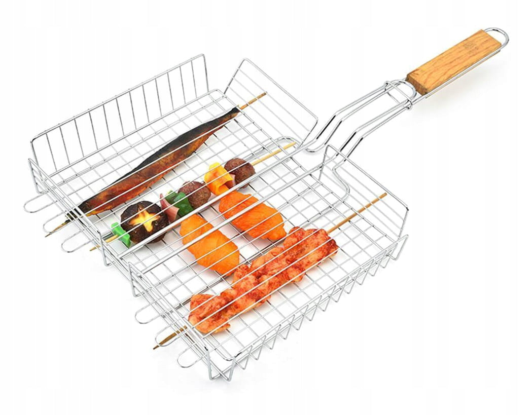 Vegetable Basket Meat Fish Dish Grate For Grill Oven Ineox MT-06