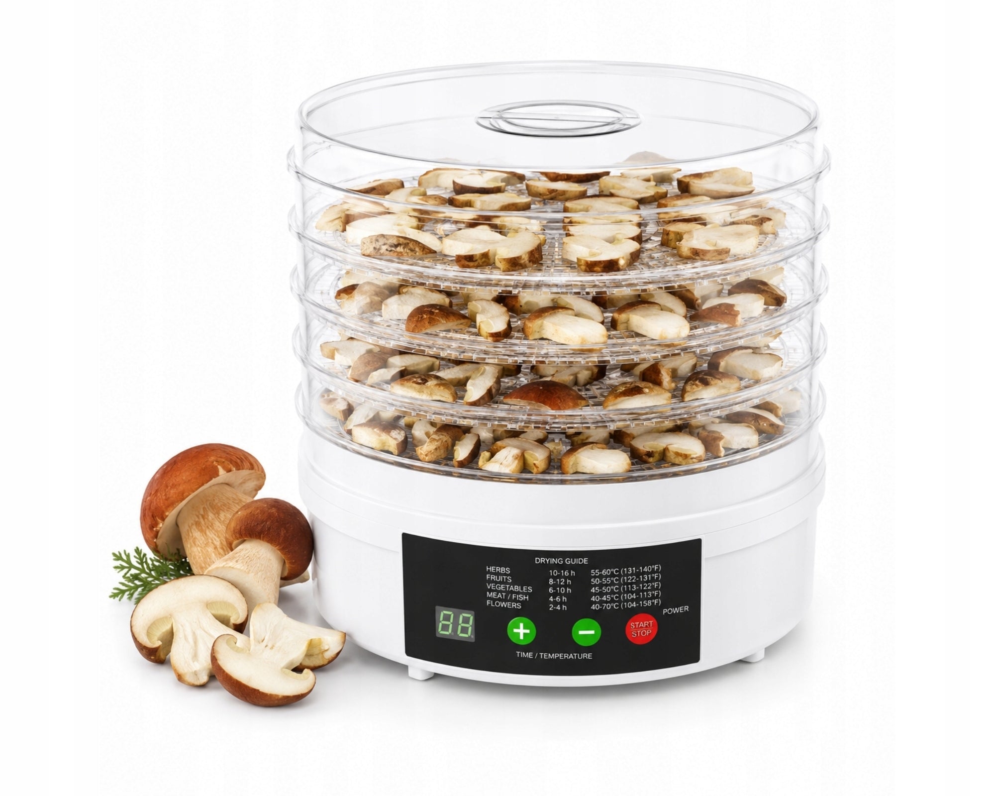 Vegetable Mushroom Fruit Food Dryer 350W LCD 5 Trays Adjustable