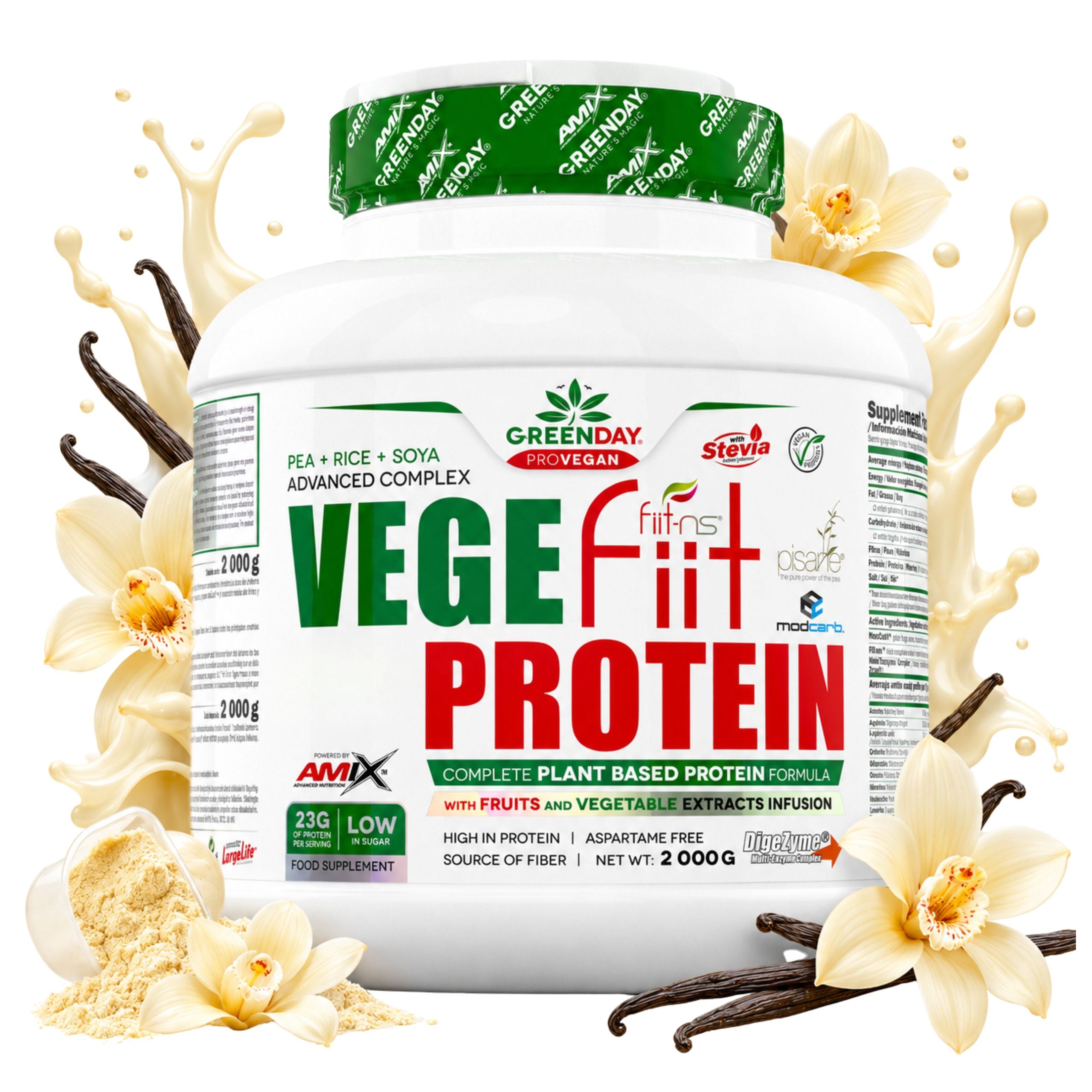 Vegetable Protein Powder Vanilla Isolate Pea Protein Soybean Rice for Vegans