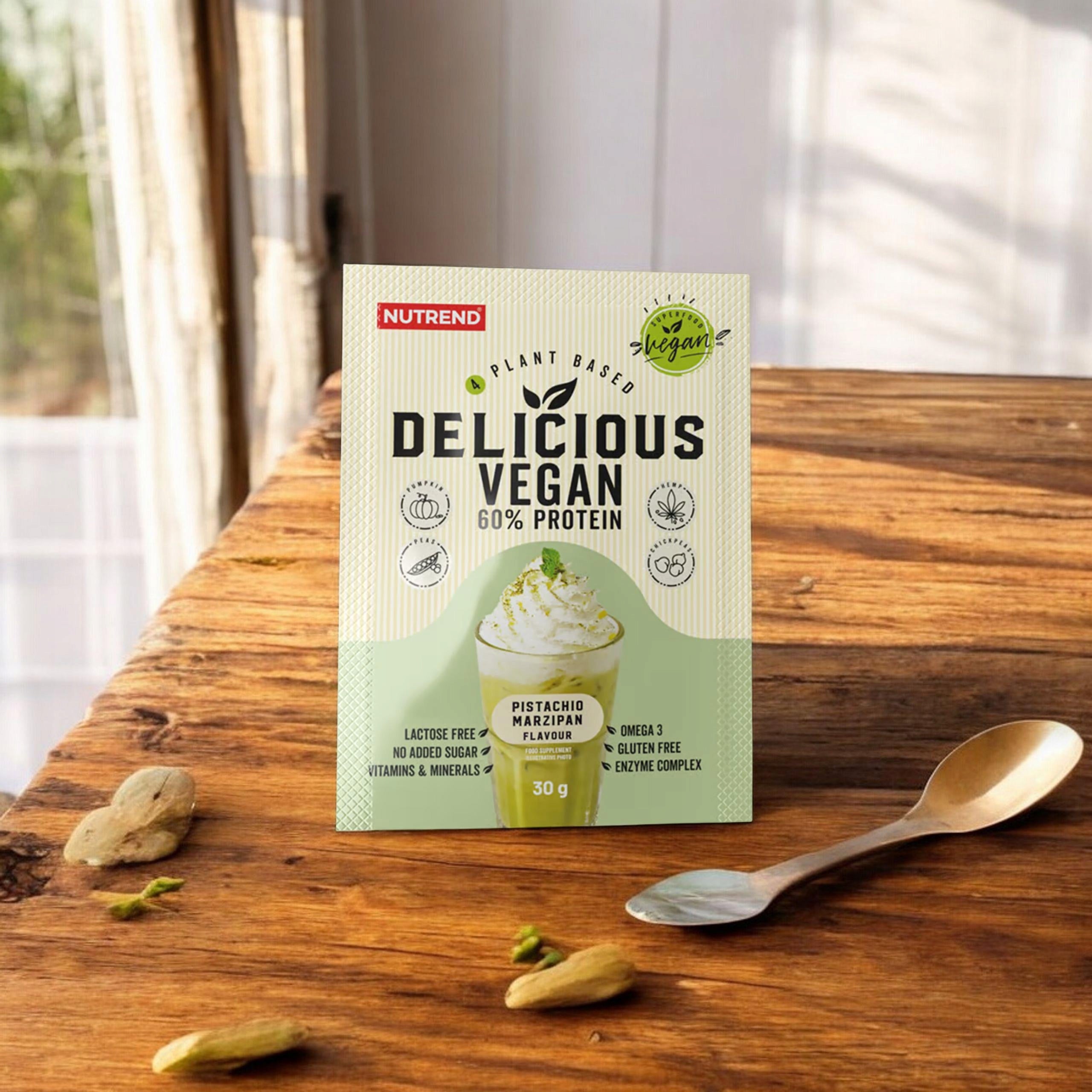 Vegetable Protein Vegan NUTREND 30g Sample Pistachio Vegan Protein Packaging status original