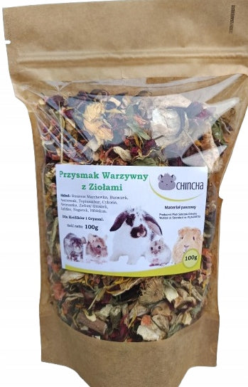 Vegetable Treat Rabbits Rodents Dried Vegetables Herbs Rich Composition 100g