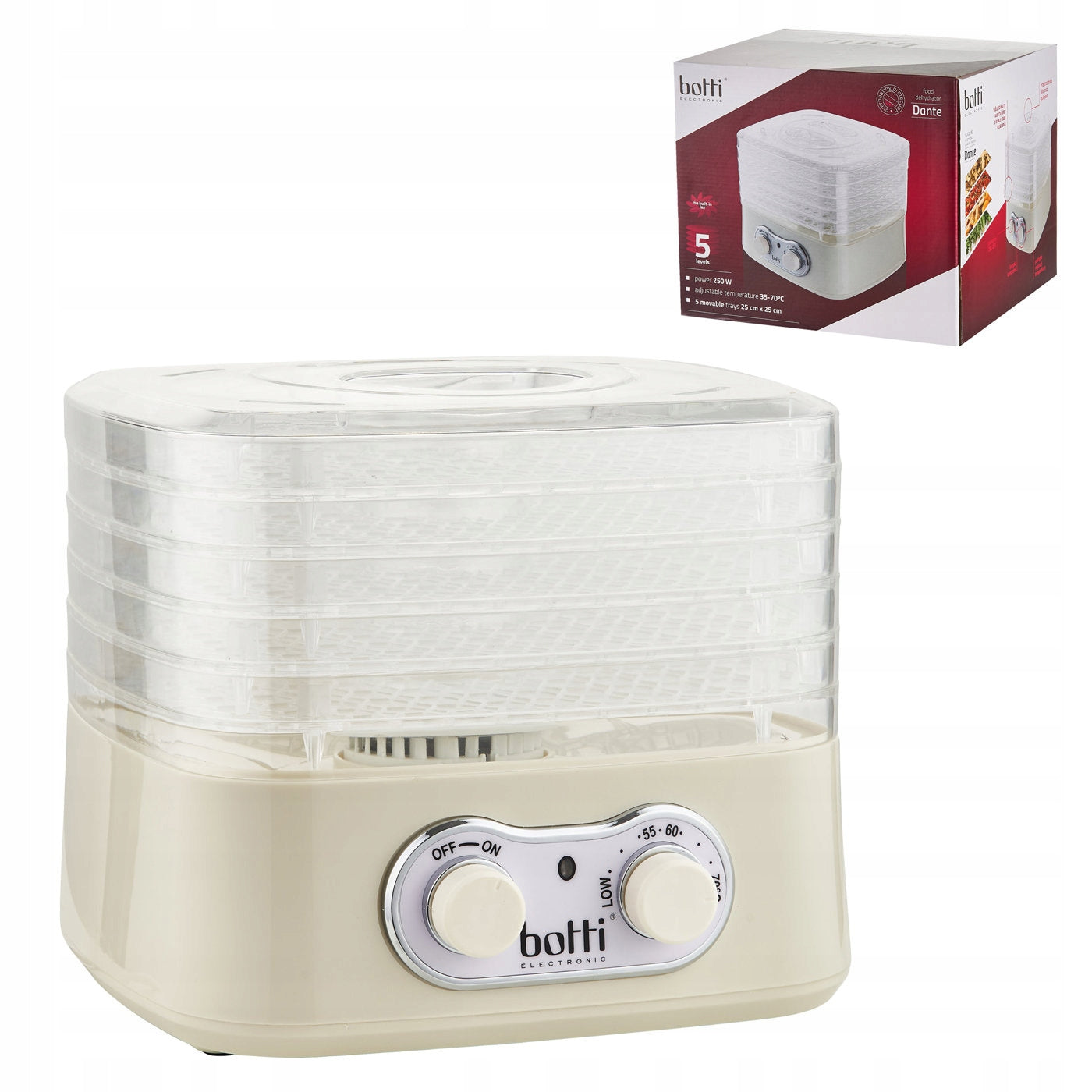 Vegetable fruit mushroom dryer Botti Dante 250 W 5 adjustable sieves