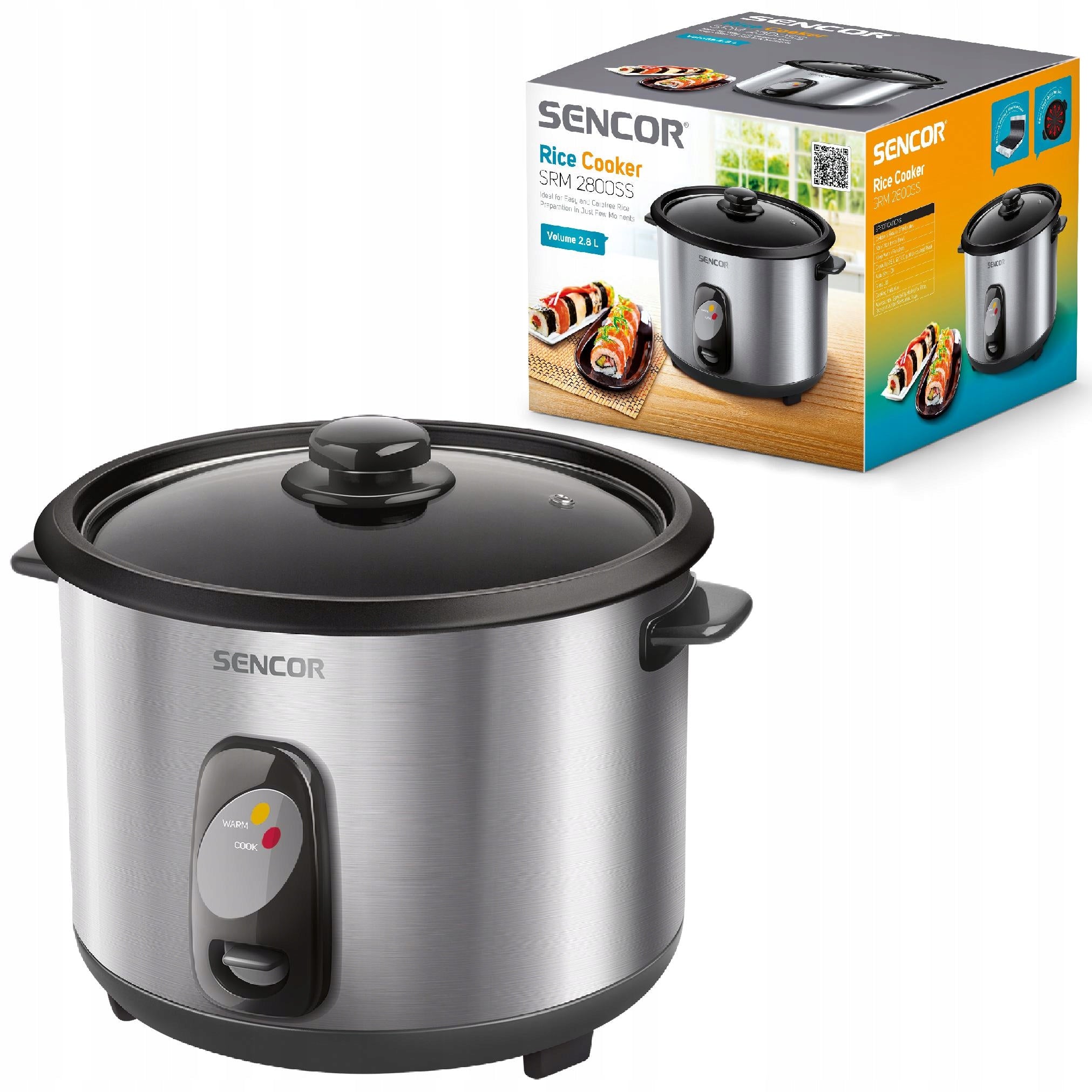 Vegetable rice cooking pot RICE COOKER Sencor 2800SS 2,8L Steel EAN (GTIN) 8590669197712