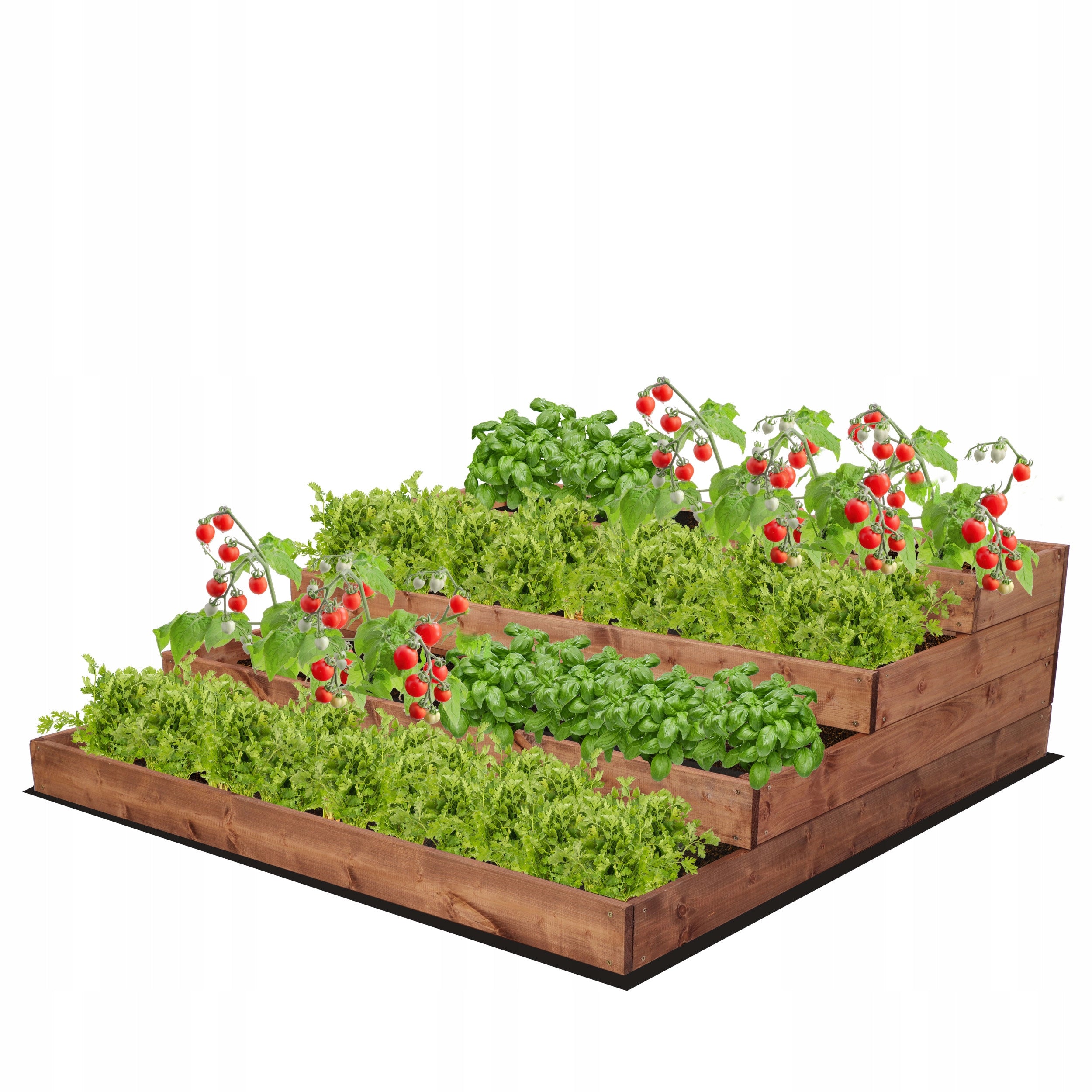 Vegetable wooden box planter cascade bed impregnation 36x120x120 Packaging status original