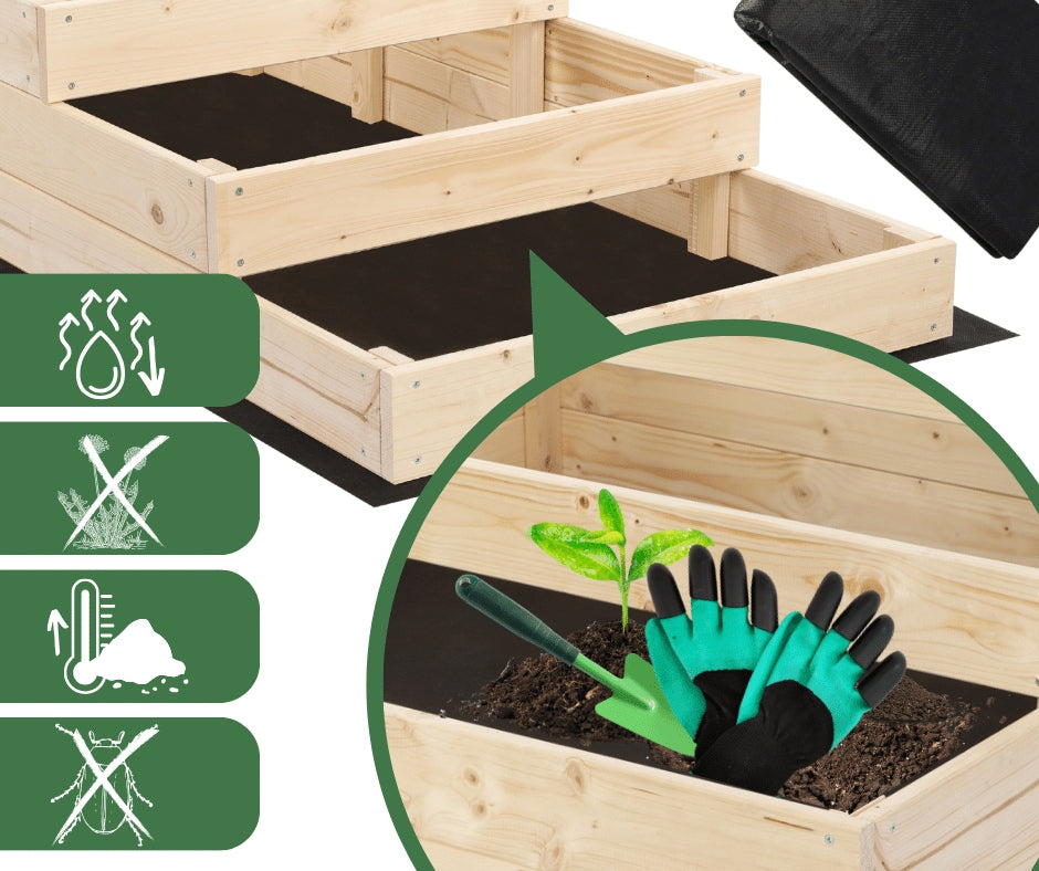 Vegetable wooden box planter cascade bed impregnation 54x30x120 Material wood