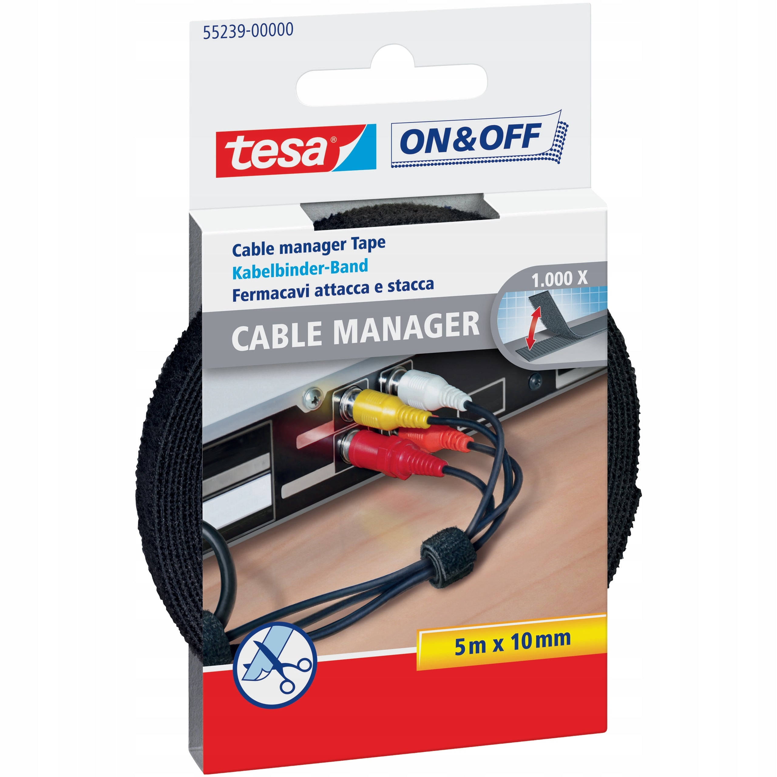 Velcro Cable Tape Tesa Wire Cable Organizer 5m x 10mm Black