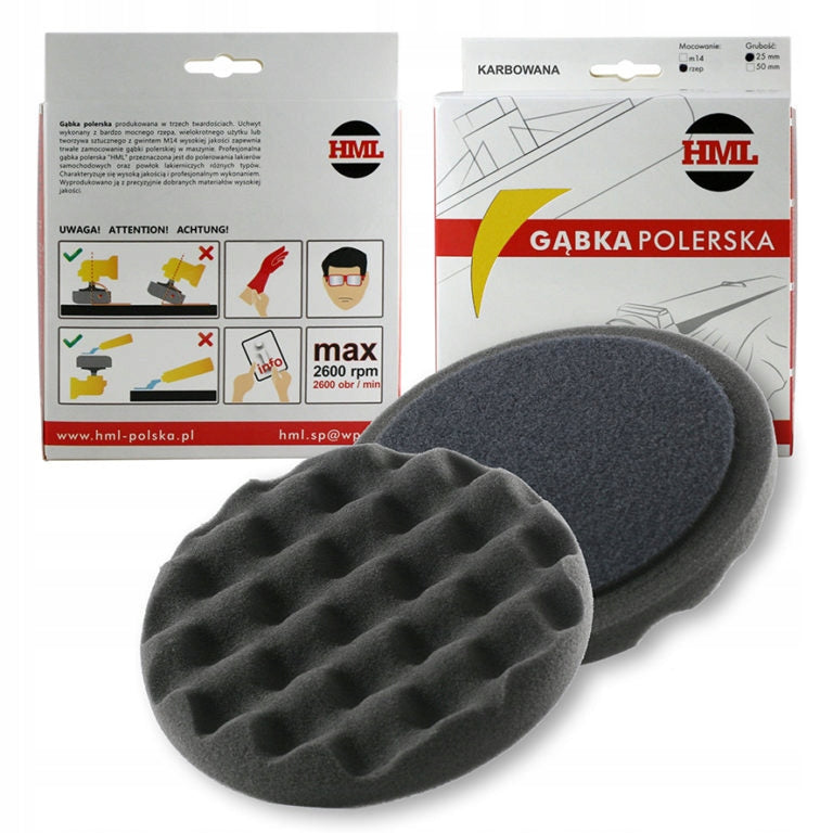 Velcro Polishing Pad Soft Corrugated Polishing Sponge Black 150mm HML
