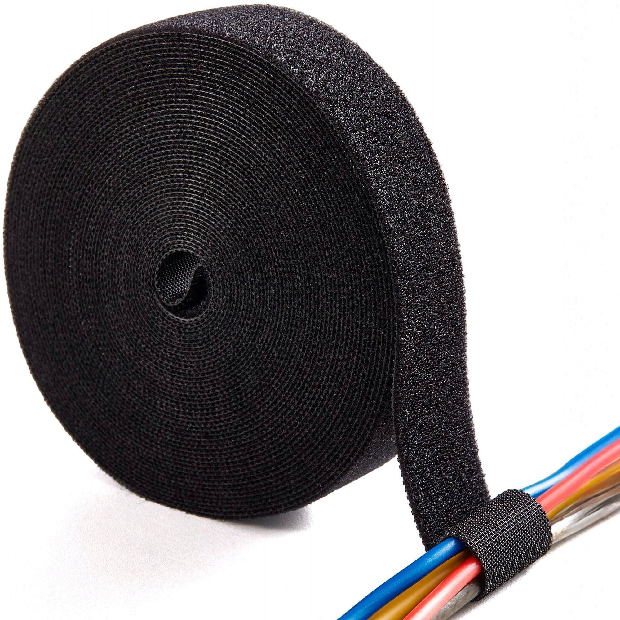 Velcro Tape 1,2 cm x 5 m Strong Band for Cables, Home and Garden Black Packaging status original