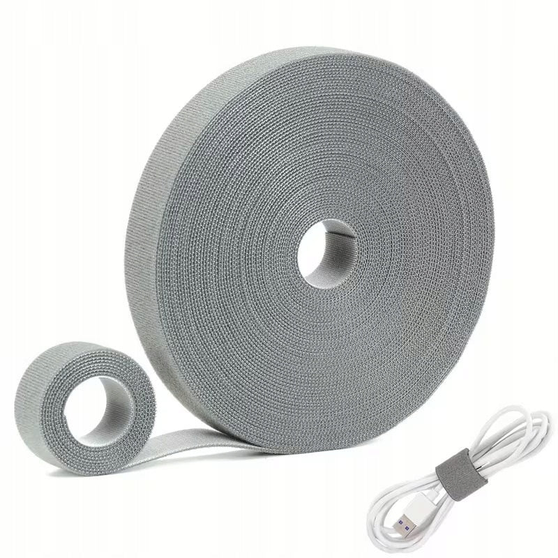 Velcro Tape 1,2 cm x 5 m Strong Band for Cables, Home and Garden GREY
